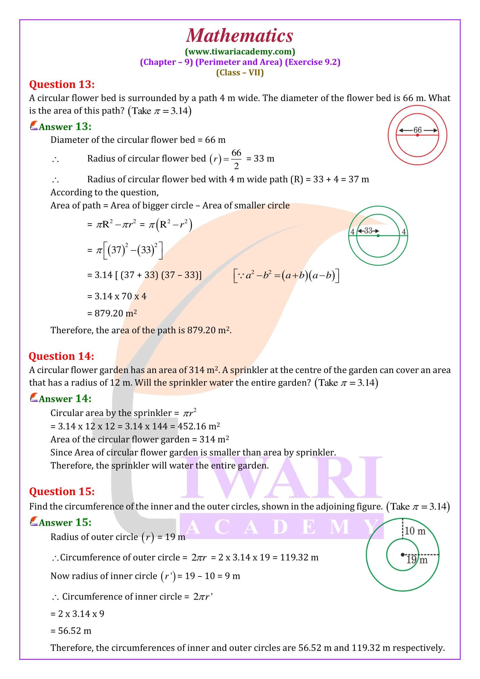 Revised solutions of Class 7 Maths Exercise 9.2