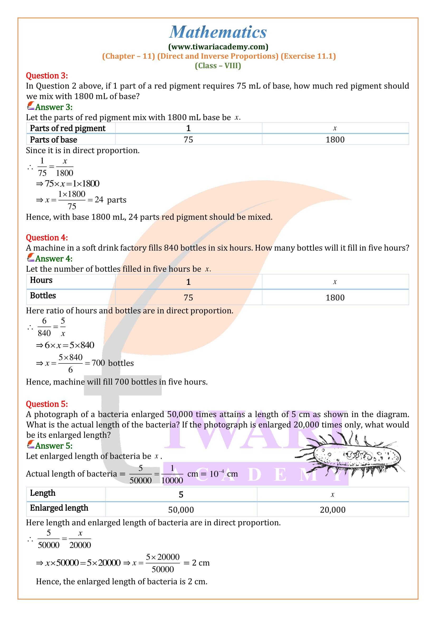 Class 8 Maths Exercise 11.1 for new session