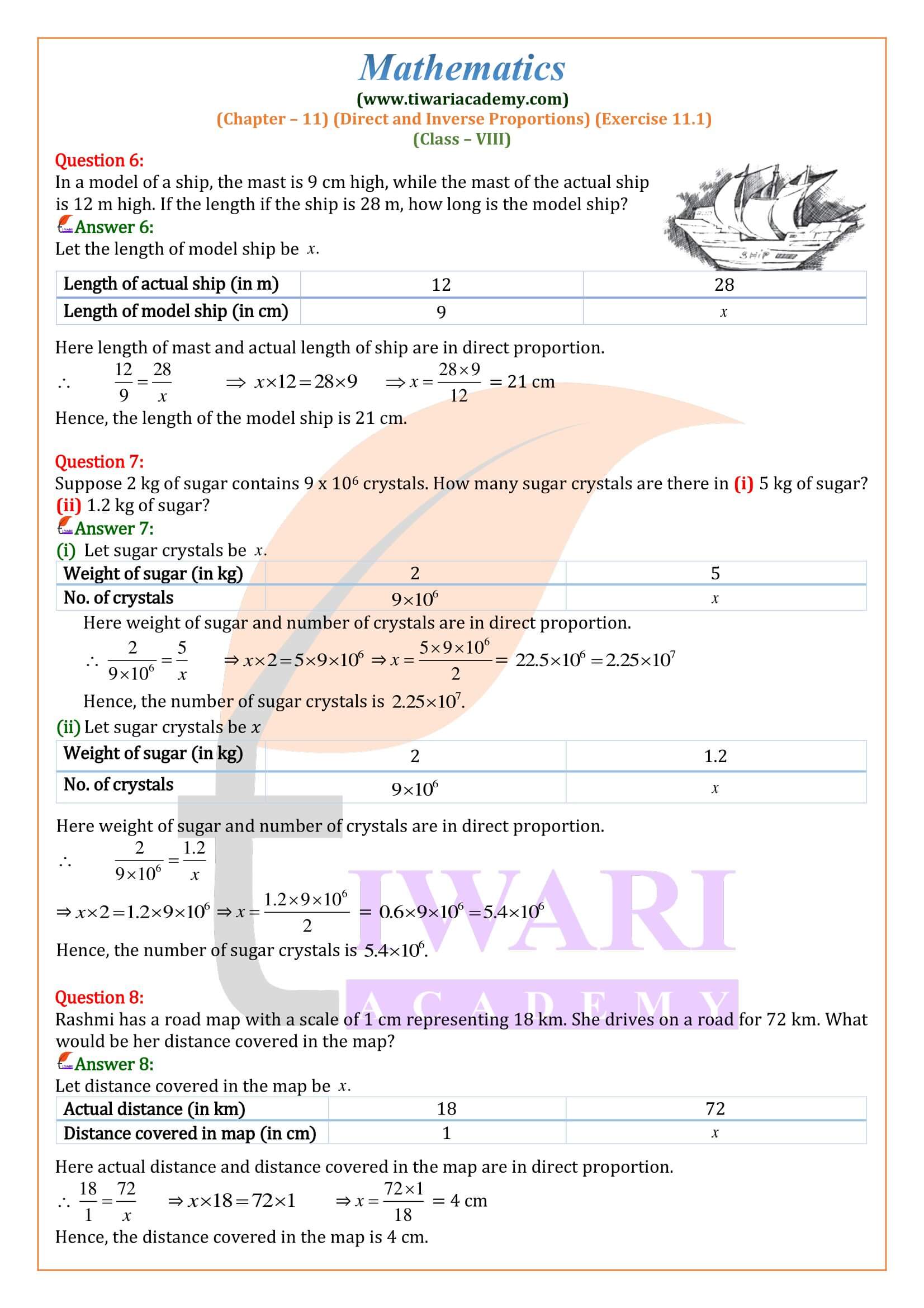 Class 8 Maths Ex. 11.1