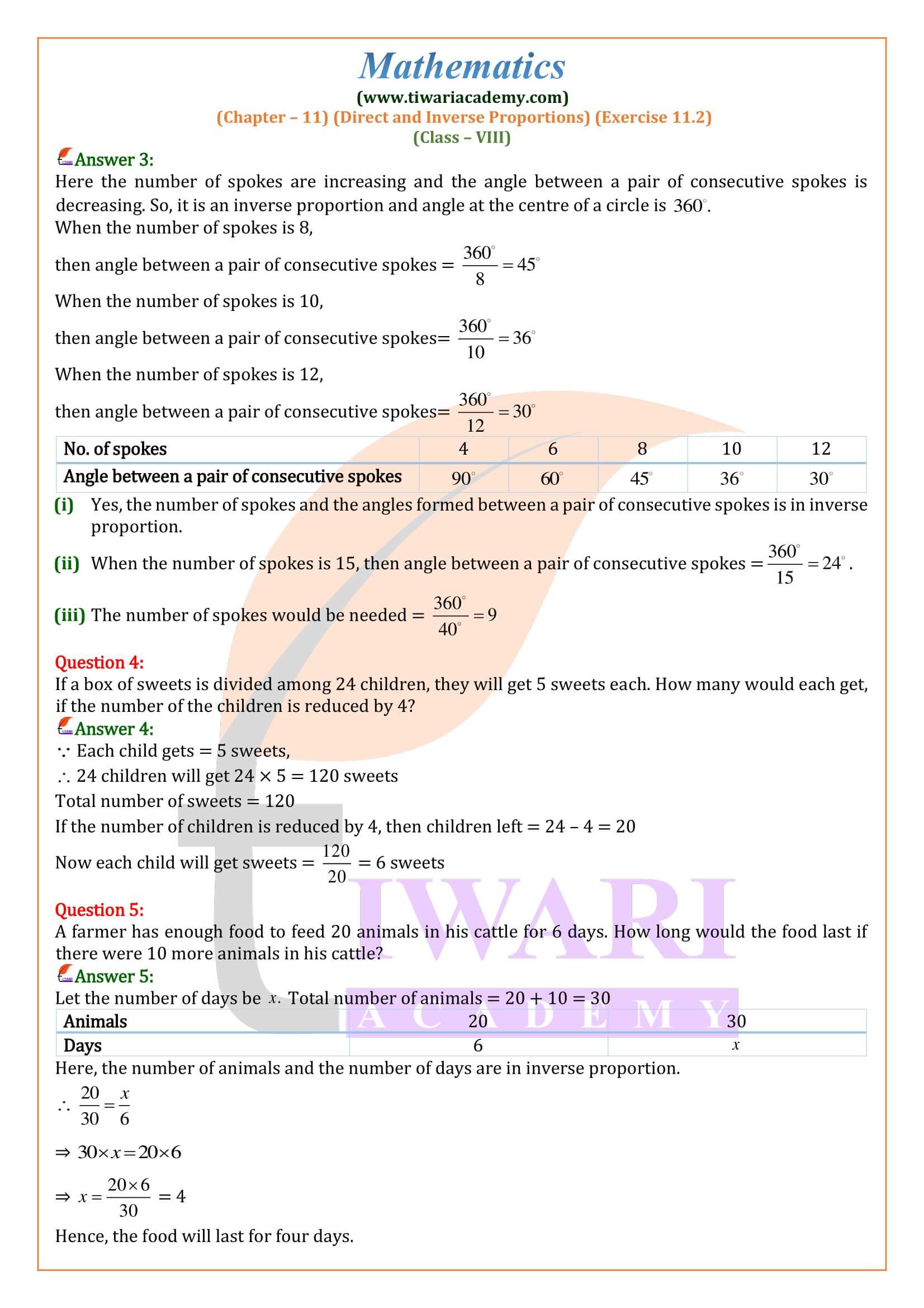Class 8 Maths Exercise 11.2 solutions in English Medium