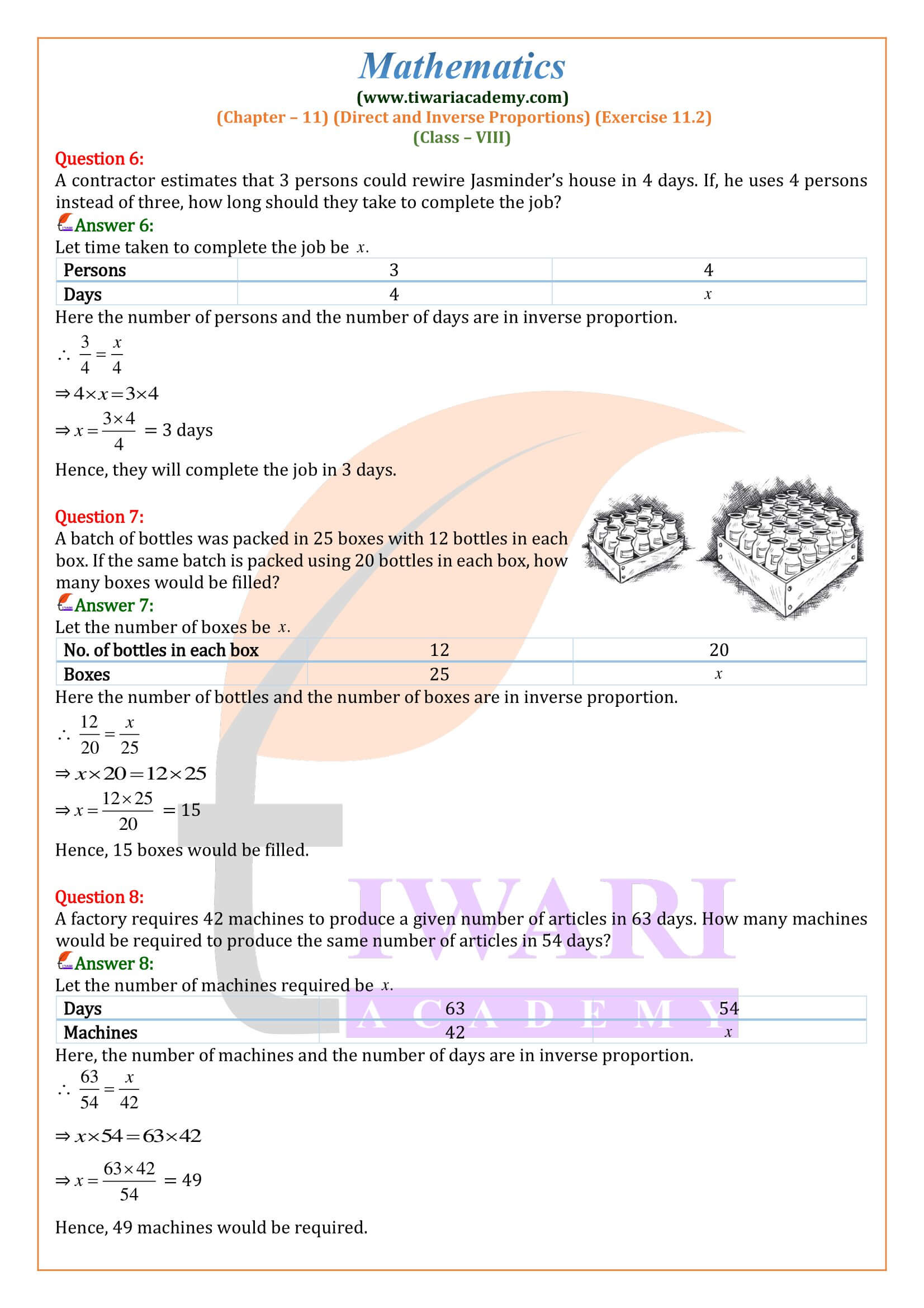 8th Maths Ex. 11.1 solutions