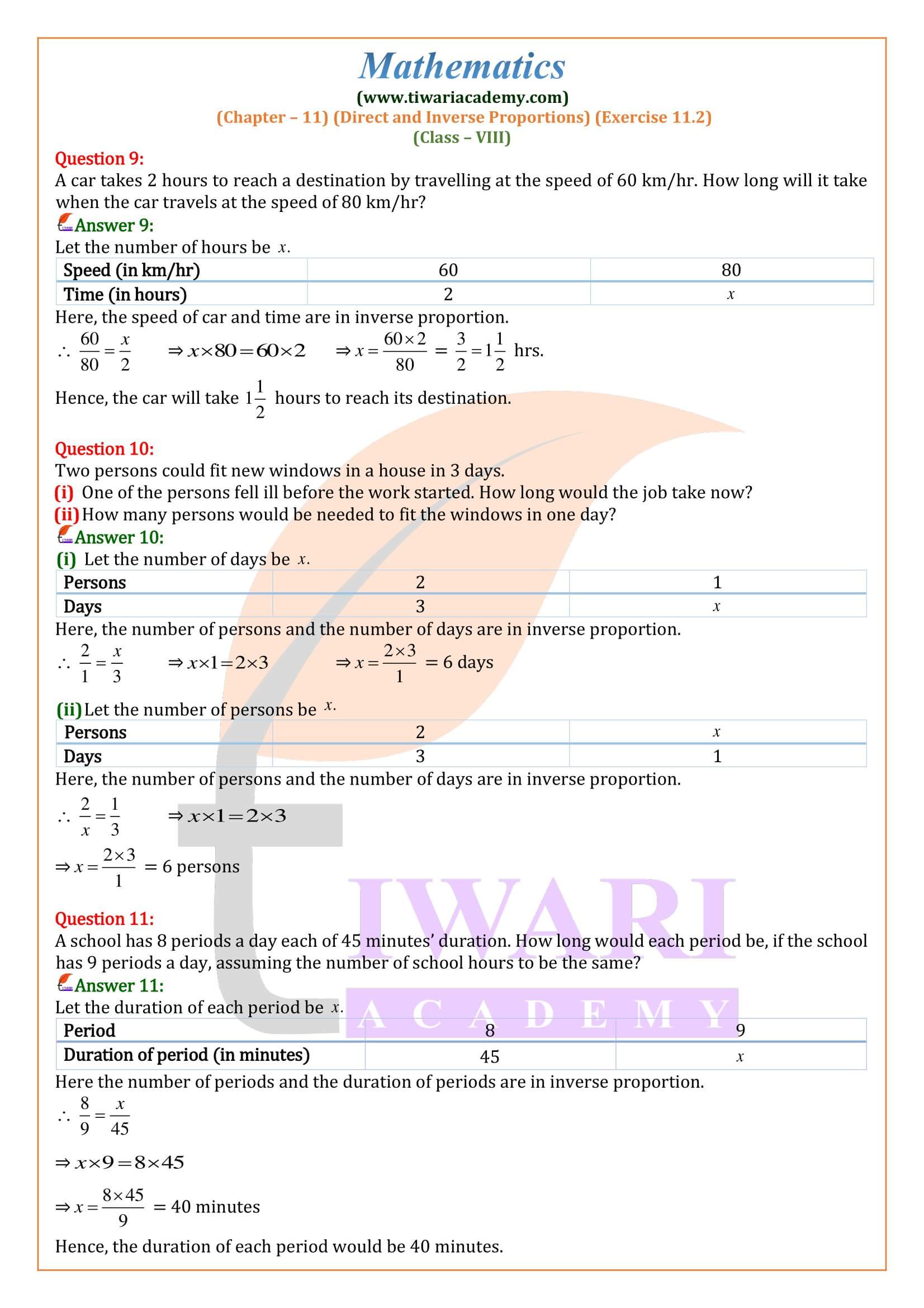 Class 8 Maths Exercise 11.2