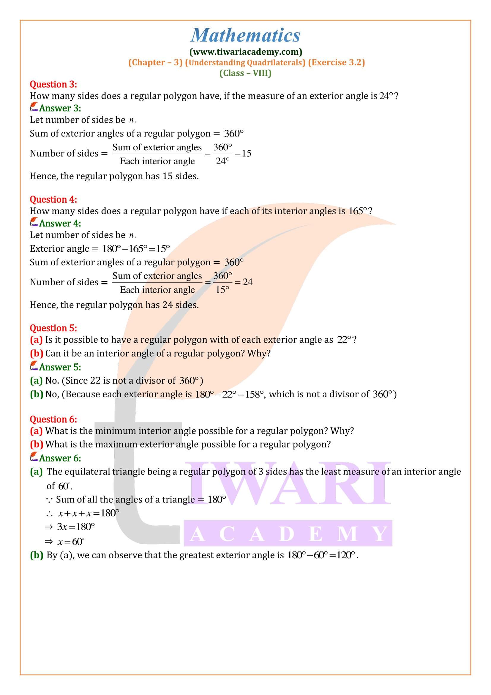 Class 8 Maths Exercise 3.2