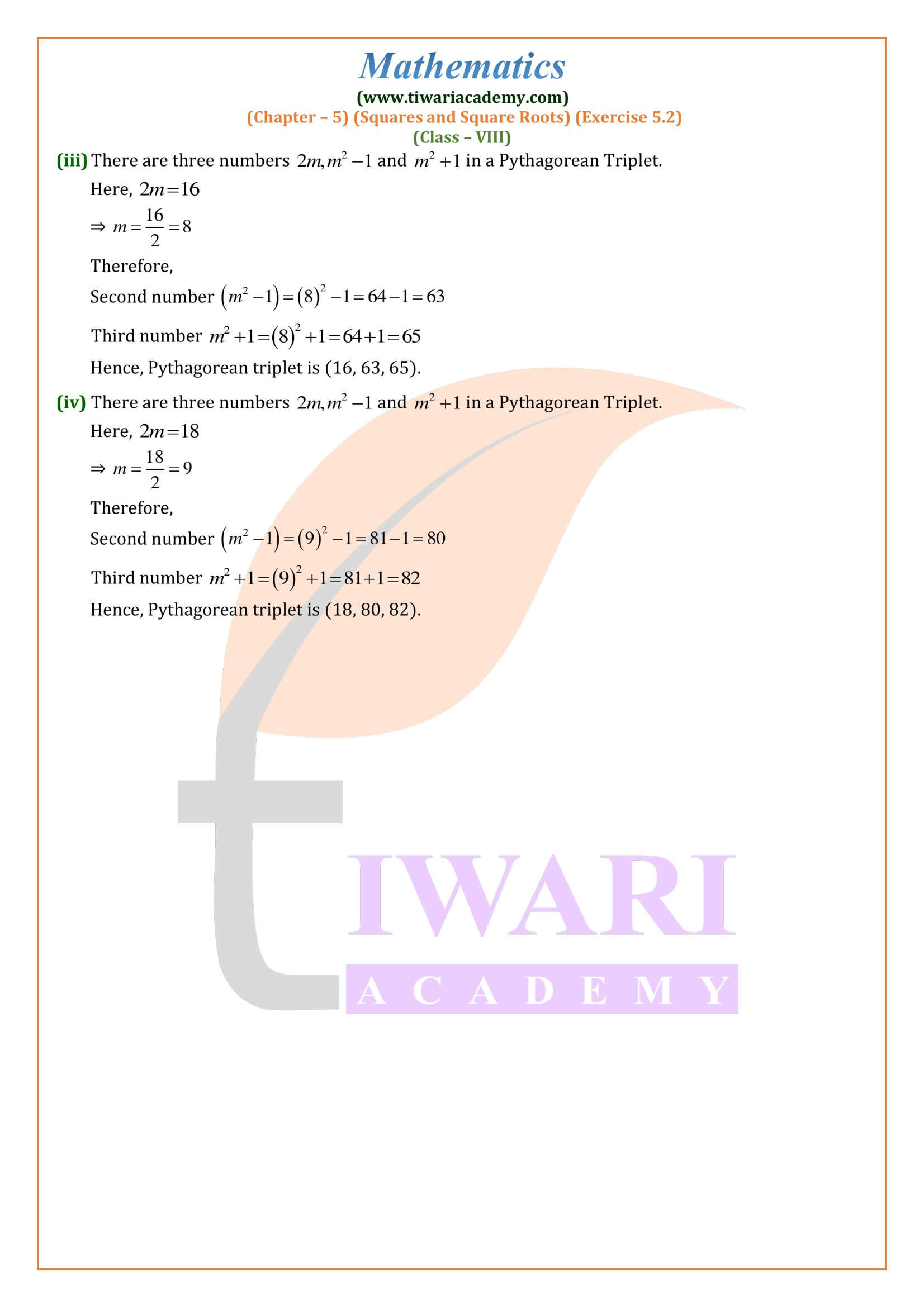 Class 8 Maths Exercise 5.2