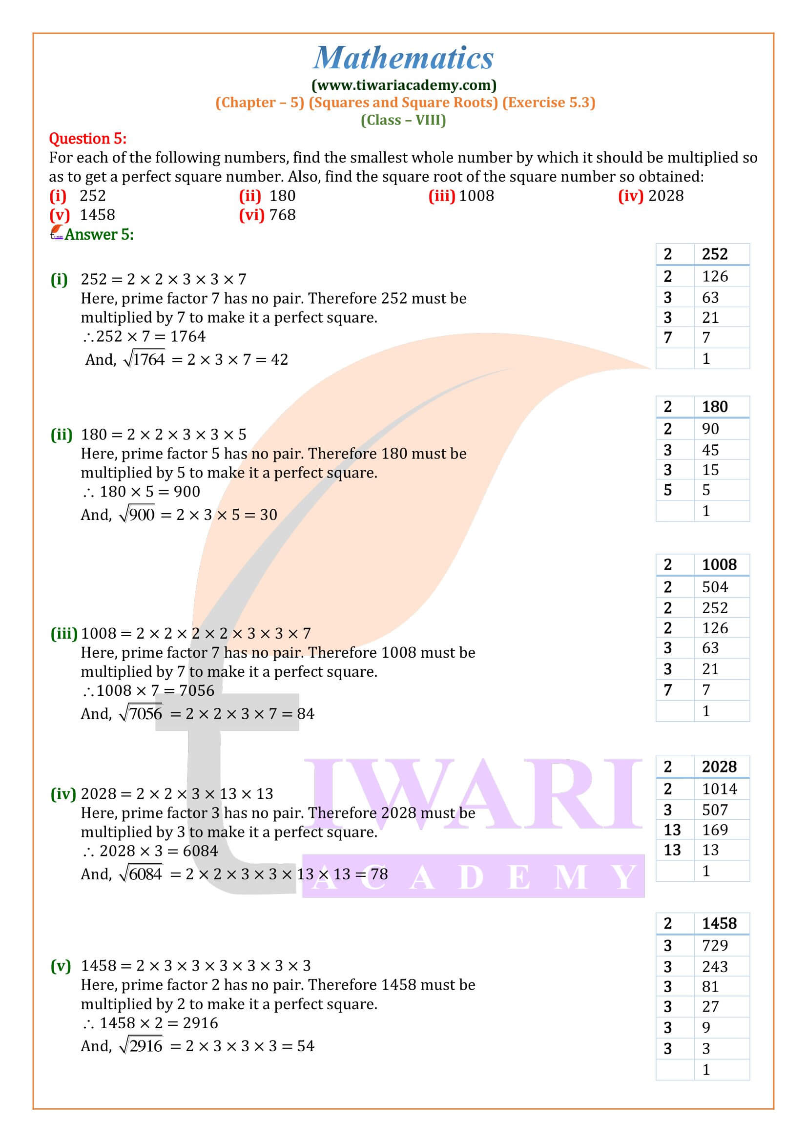 New solutions of ex. 5.3 class 8 maths