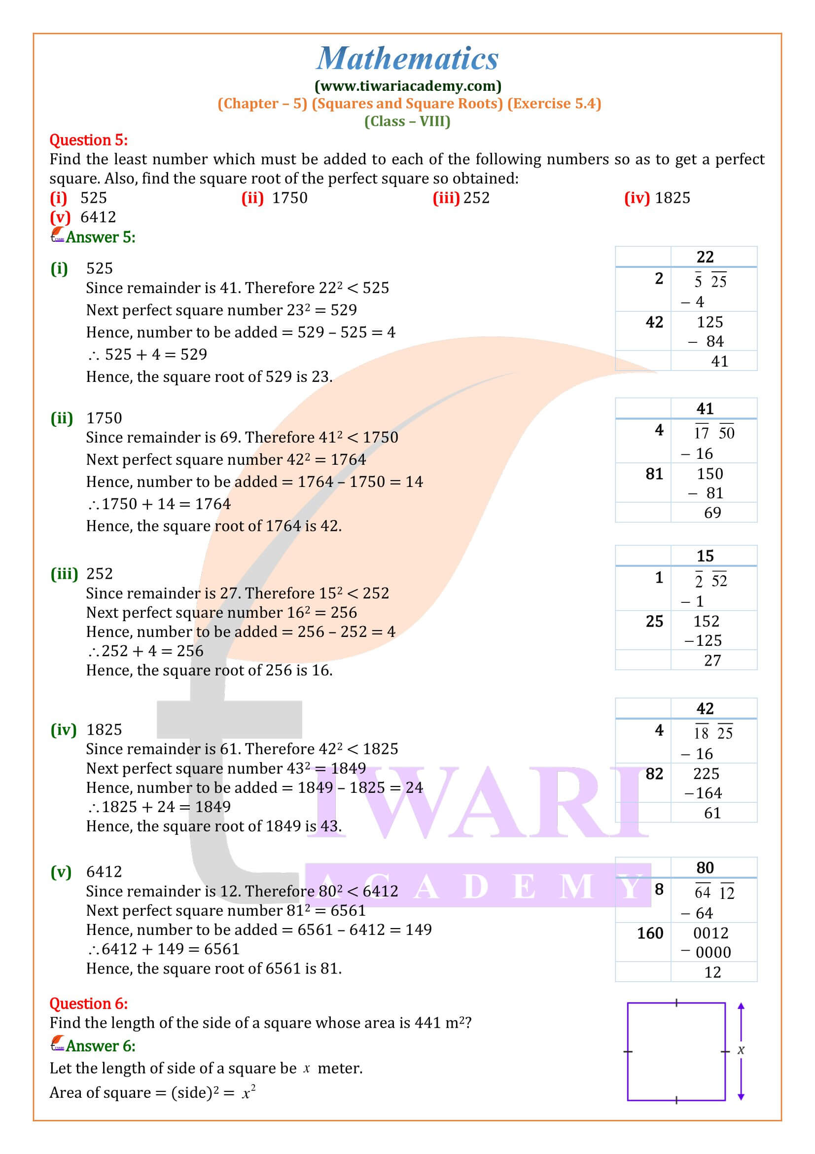 Class 8 Maths Exercise 5.4 solutions guide