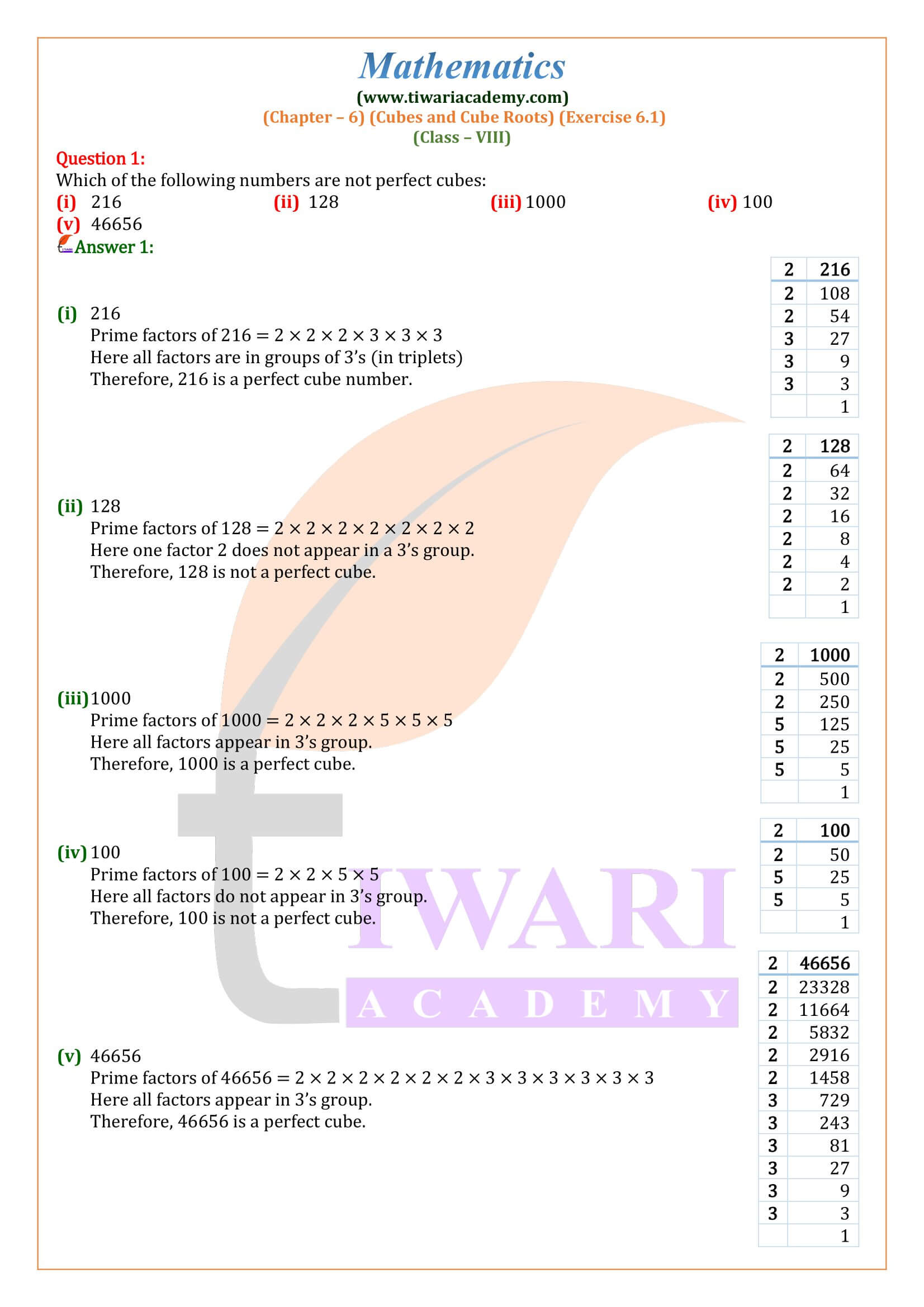 Class 8 Maths Exercise 6.1 in English Medium