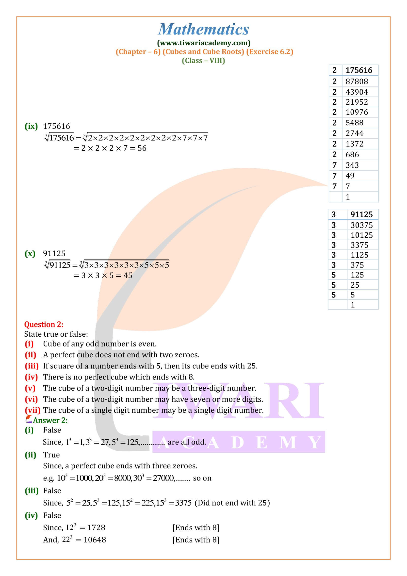 8th Maths ex. 6.2