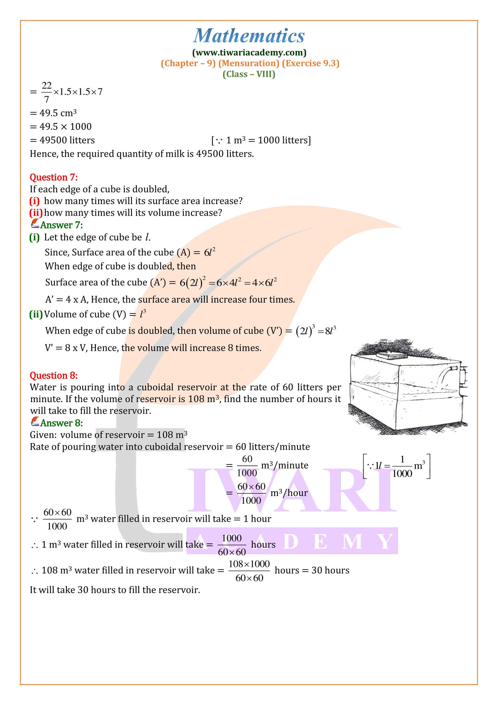 Class 8 Maths Exercise 9.3