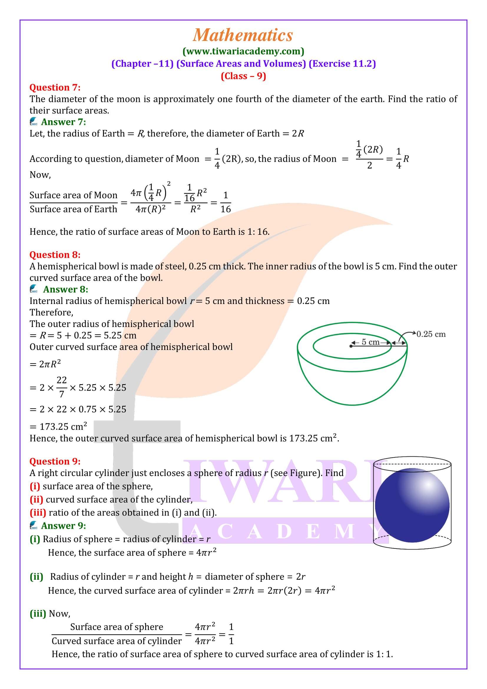 Class 9 Maths Exercise 11.2 in English Medium