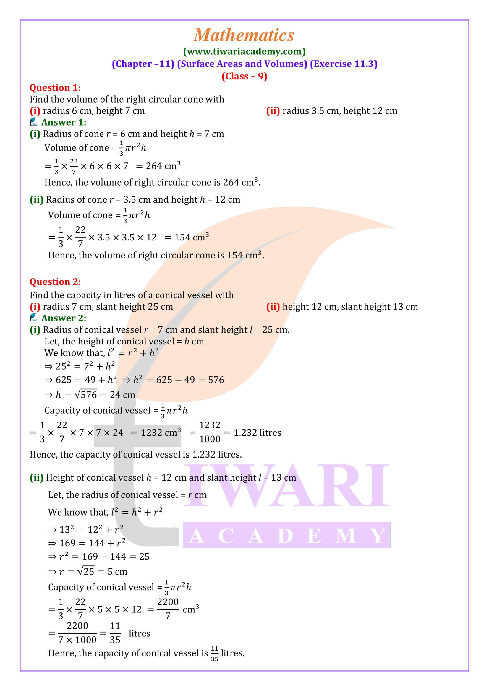 Class 9th ex. 11.3 solutions