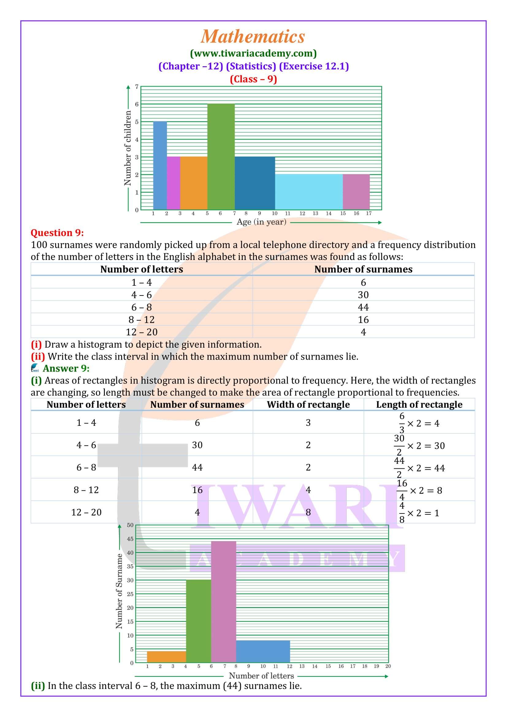 Class 9 Maths Exercise 12.1 in English Medium