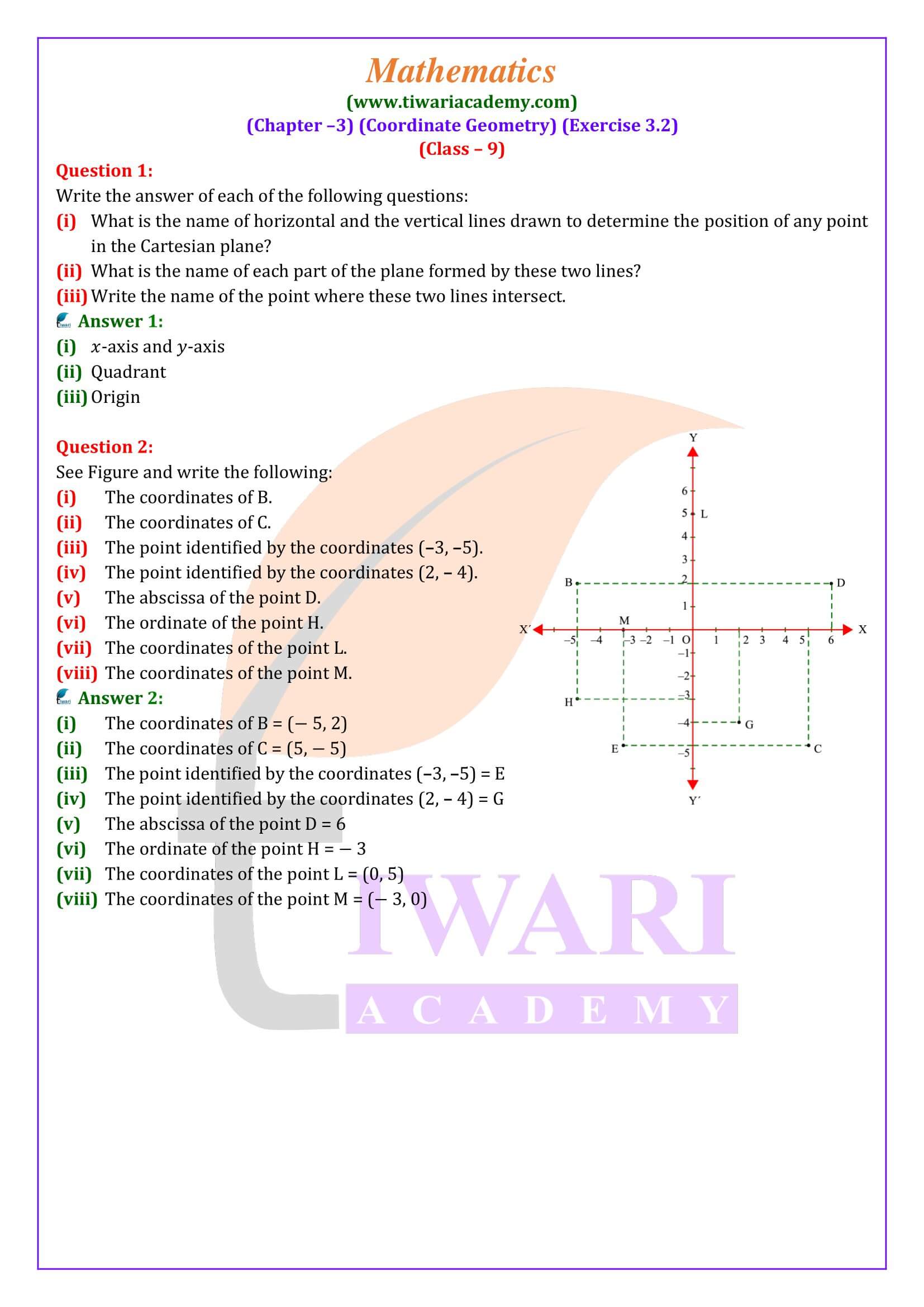 Class 9 Maths Exercise 3.2