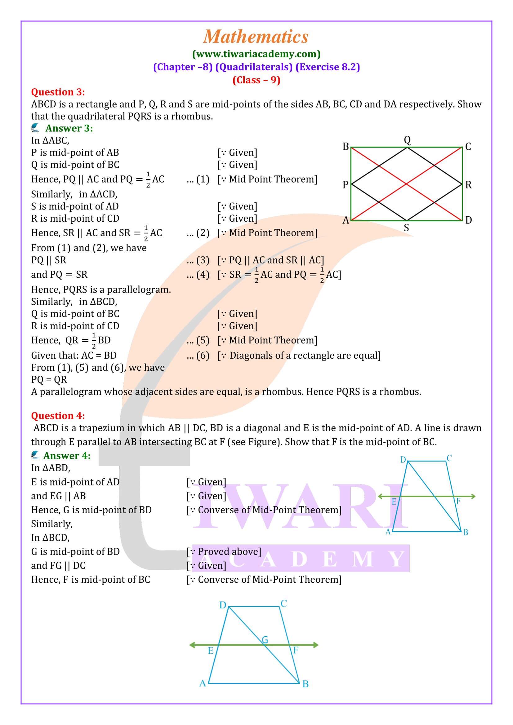 9th Maths ex. 8.2