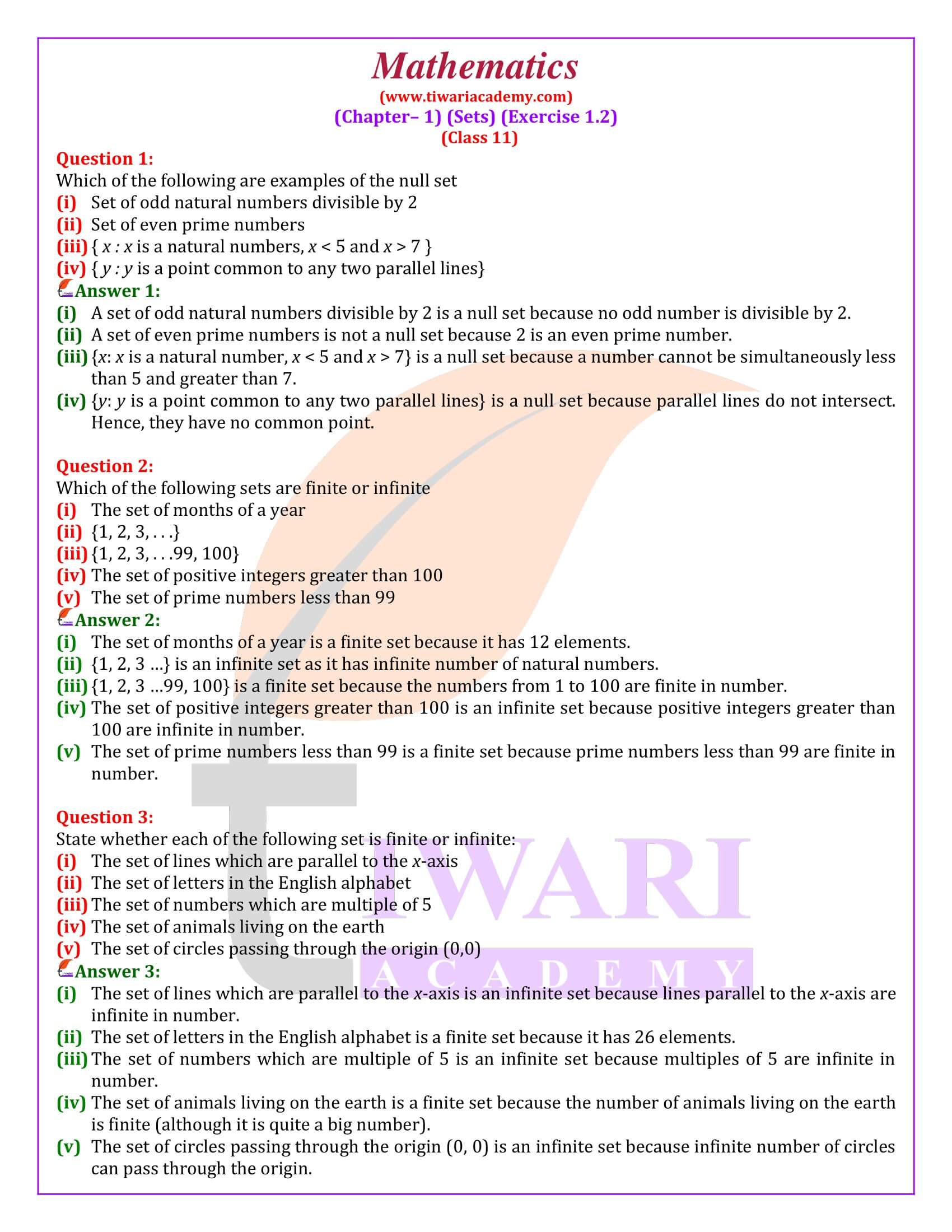 Class 11 Maths Chapter 1 Exercise 1.2