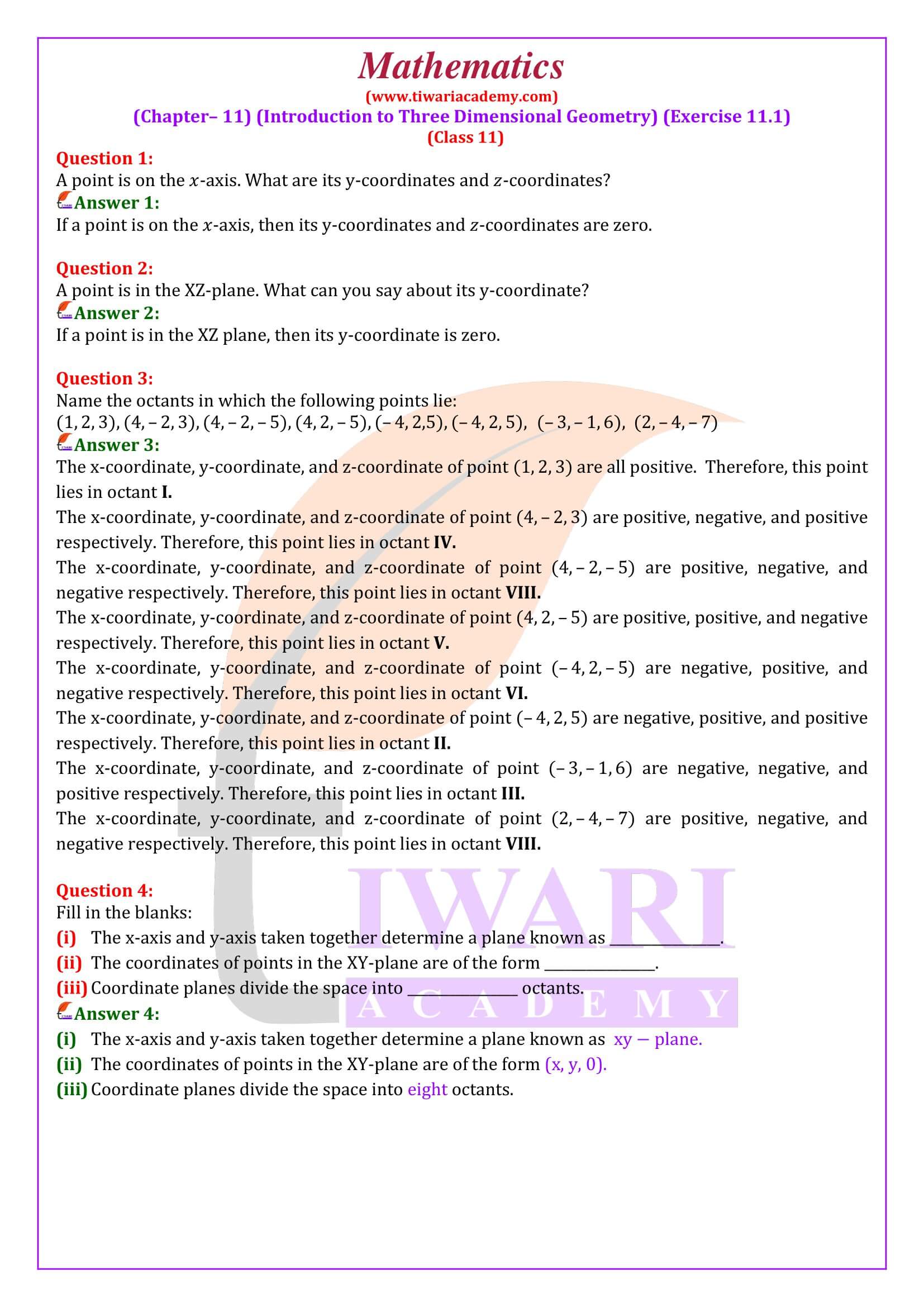 NCERT Solutions for Class 11 Maths Chapter 11 Exercise 11.1 in English Medium