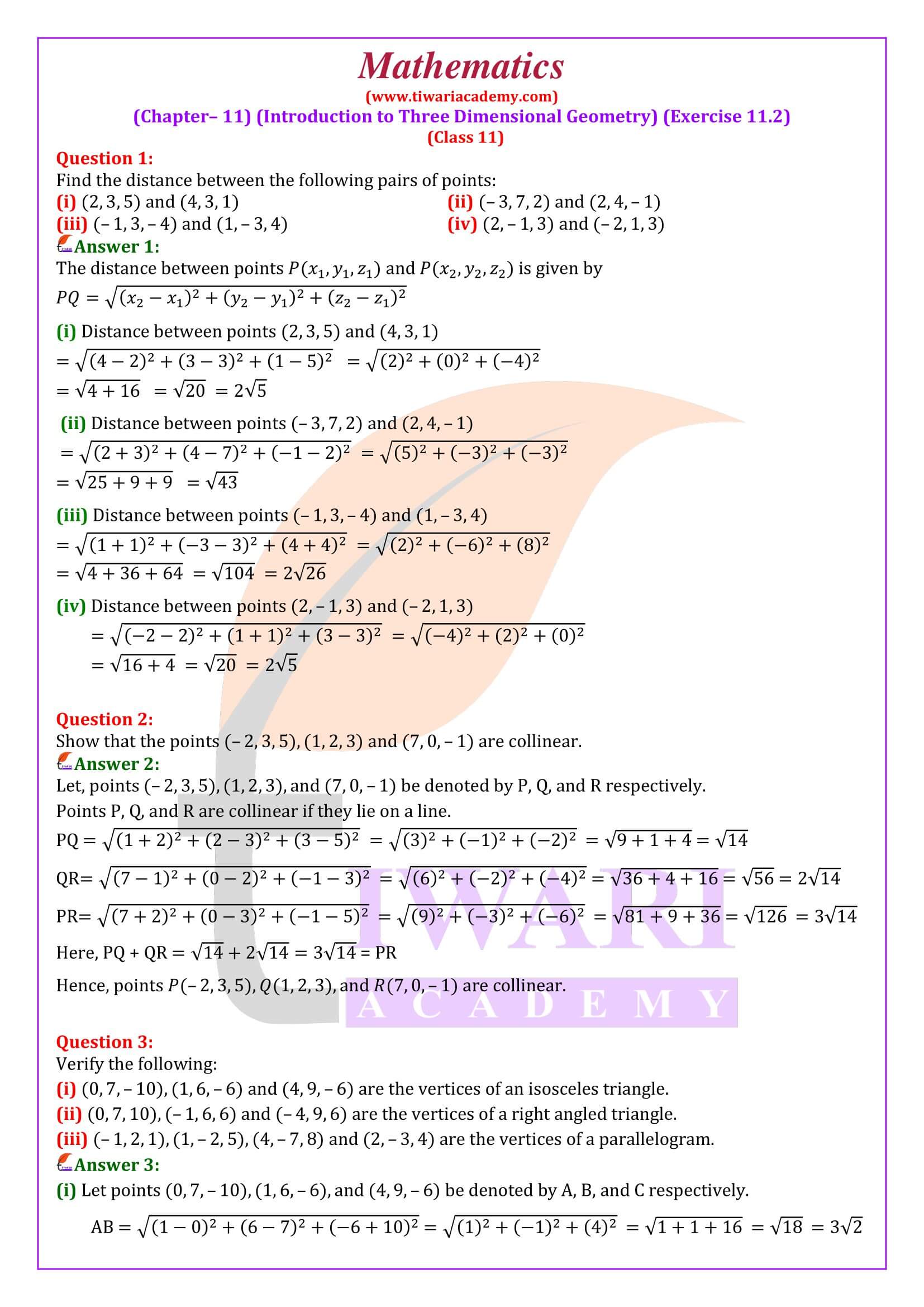 NCERT Solutions for Class 11 Maths Chapter 11 Exercise 11.2 in English Medium