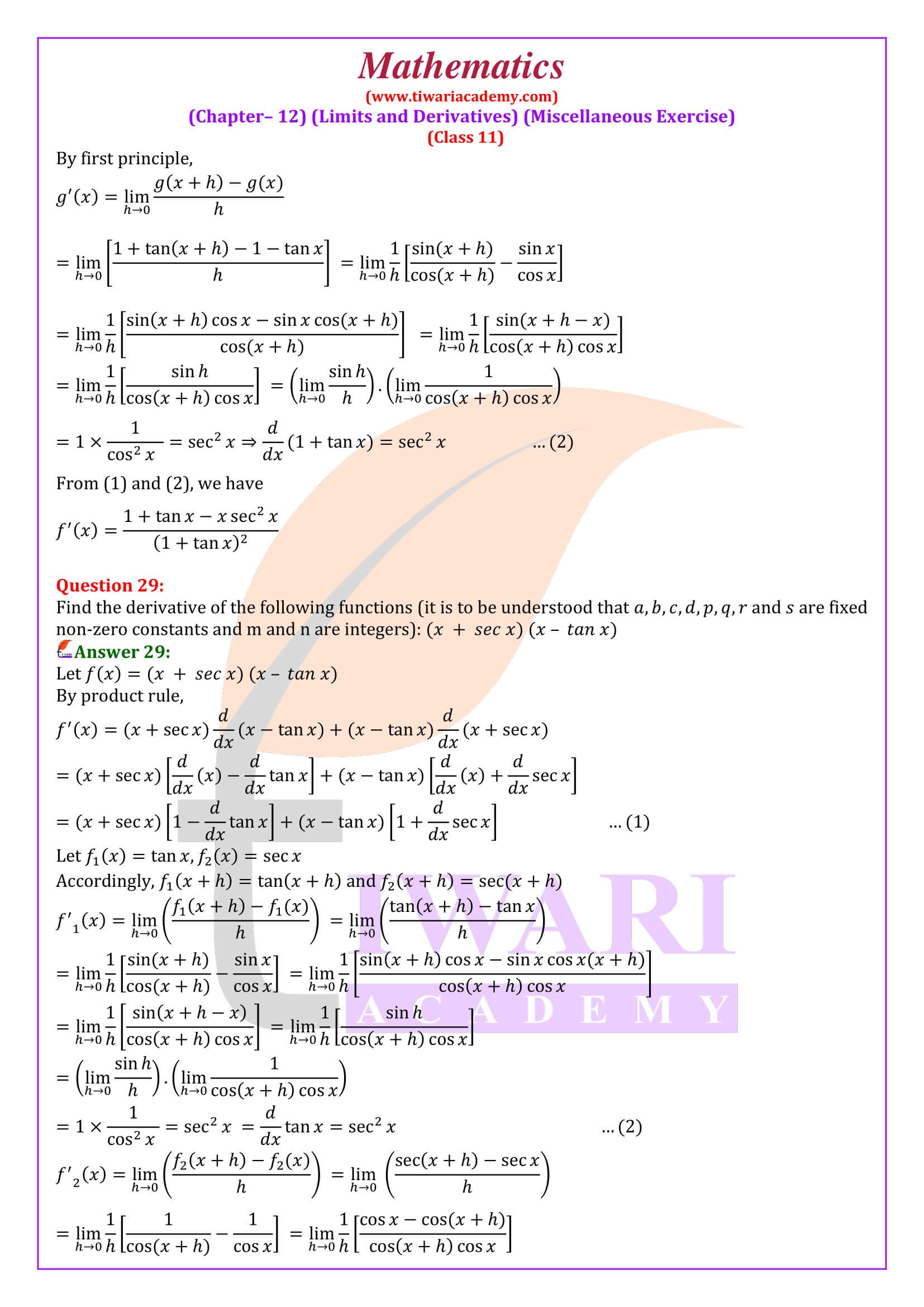 Misc. ex. 12 class 11 maths