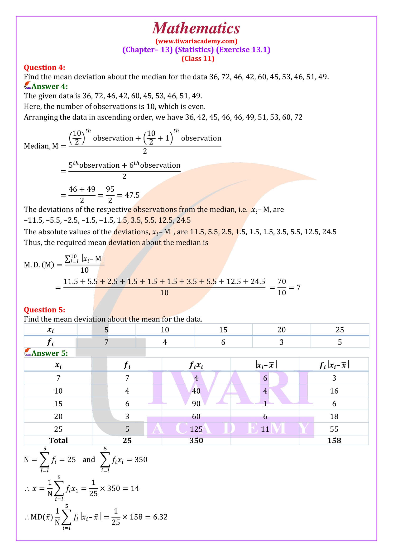 NCERT Solutions for Class 11 Maths Chapter 13 Exercise 13.1 revised and updated