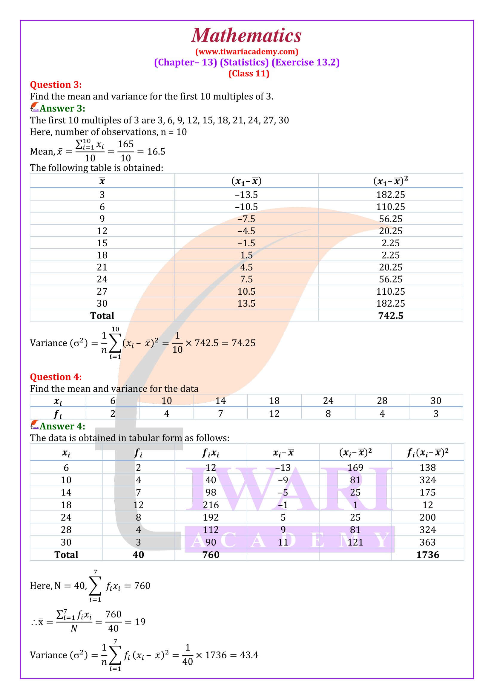 NCERT Solutions for Class 11 Maths Chapter 13 Exercise 13.2 revised and updated