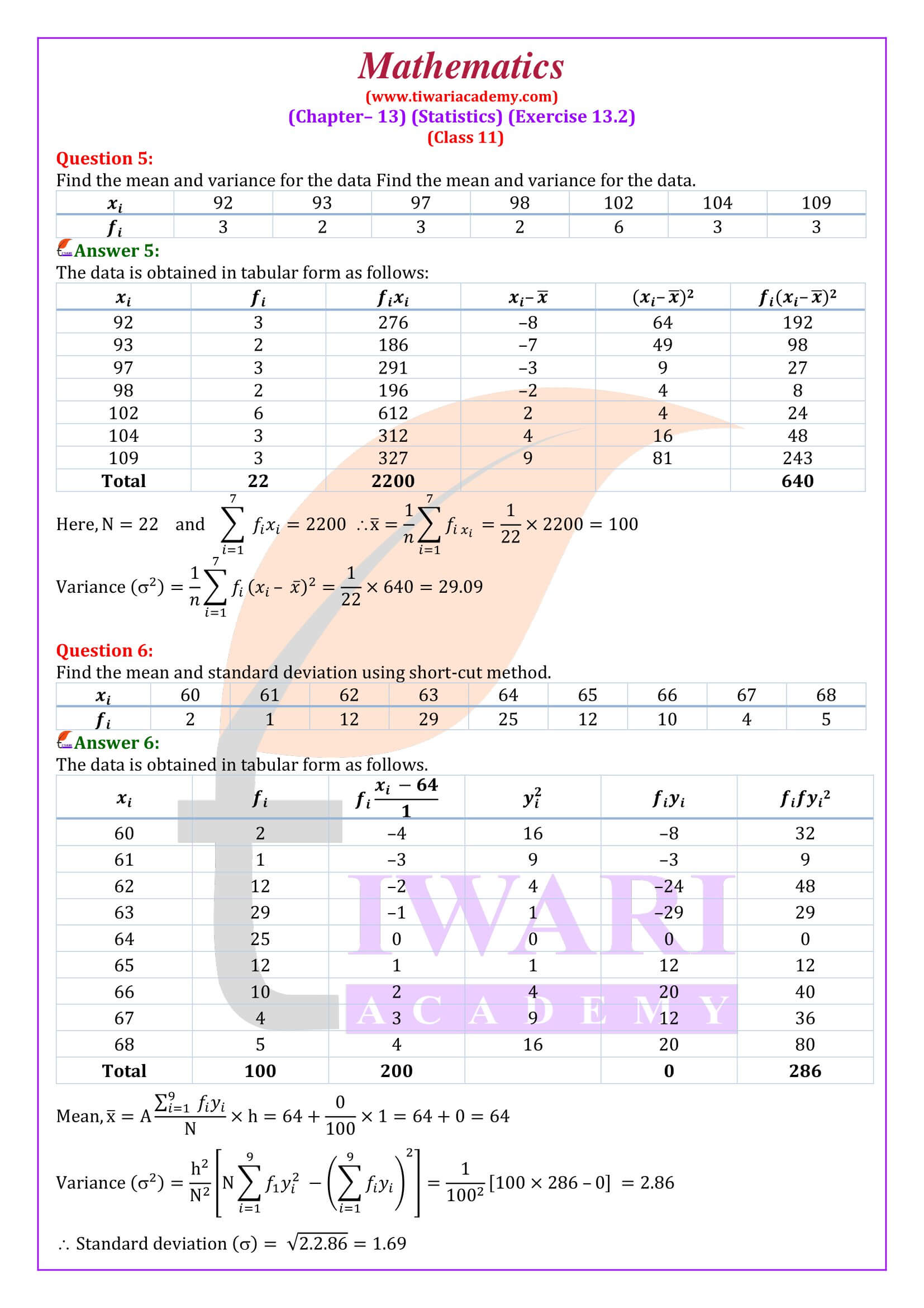 Class 11 Maths Chapter 13 Exercise 13.2