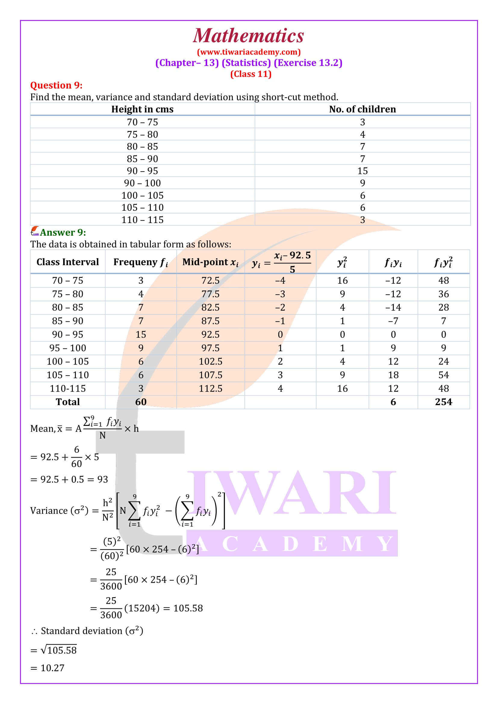 Class 11 Maths Chapter 13.2 solutions