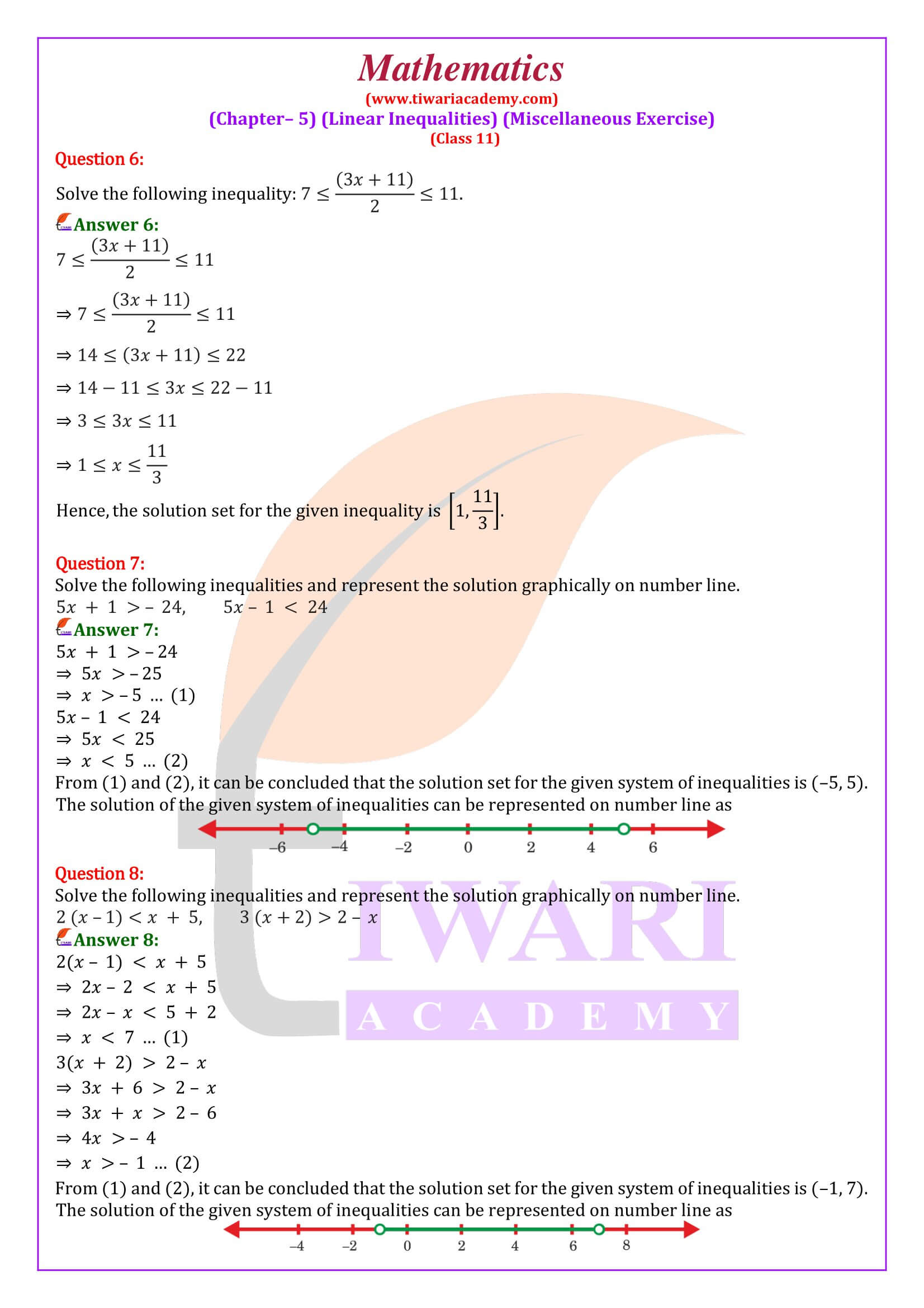 NCERT Solutions for Class 11 Maths Chapter 5 Miscellaneous Exercise revised and updated
