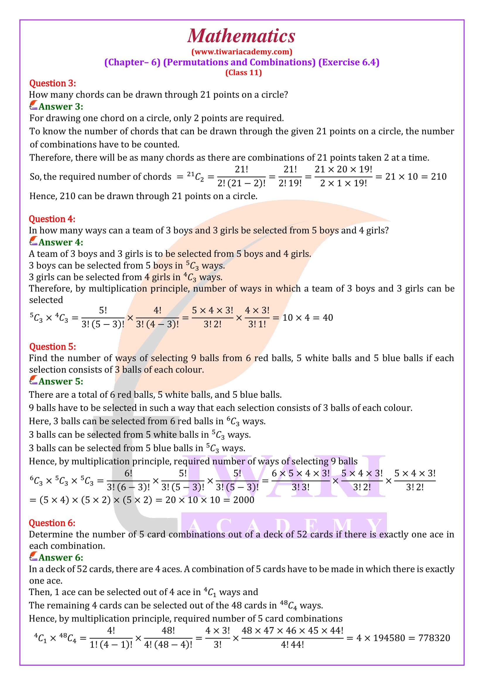 NCERT Solutions for Class 11 Maths Exercise 6.4