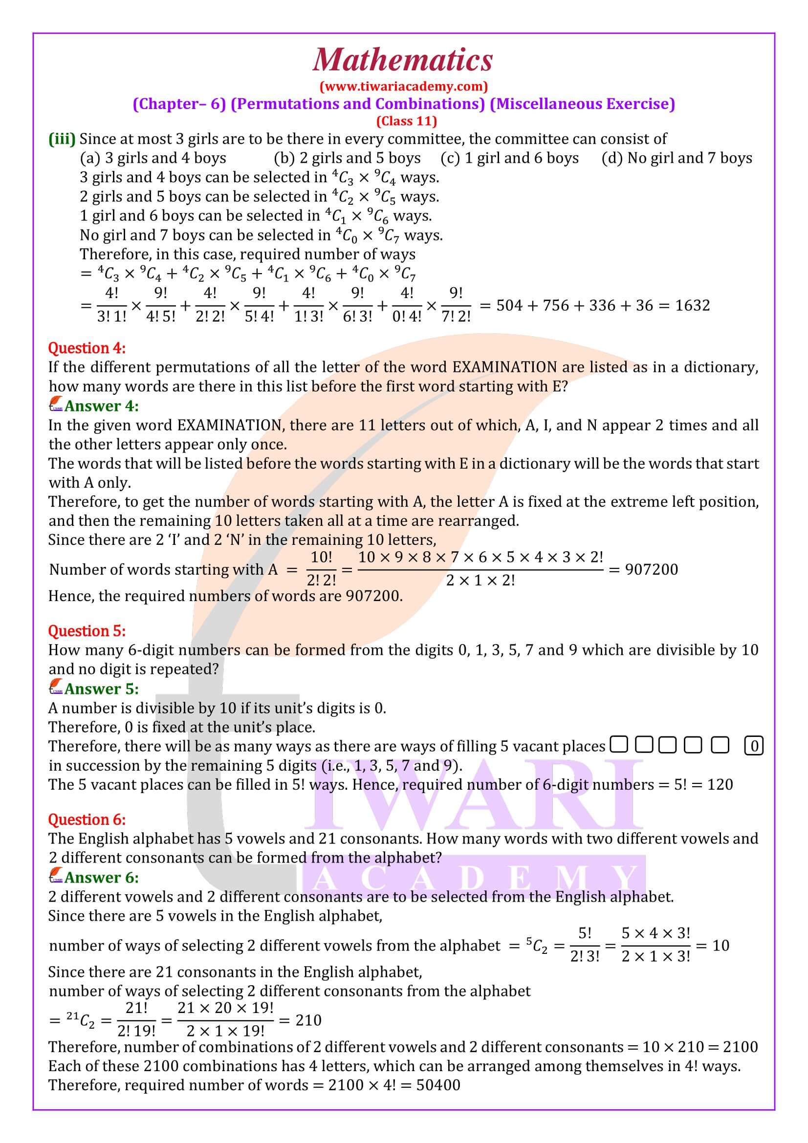Class 11 Maths Chapter 6 Miscellaneous Exercise