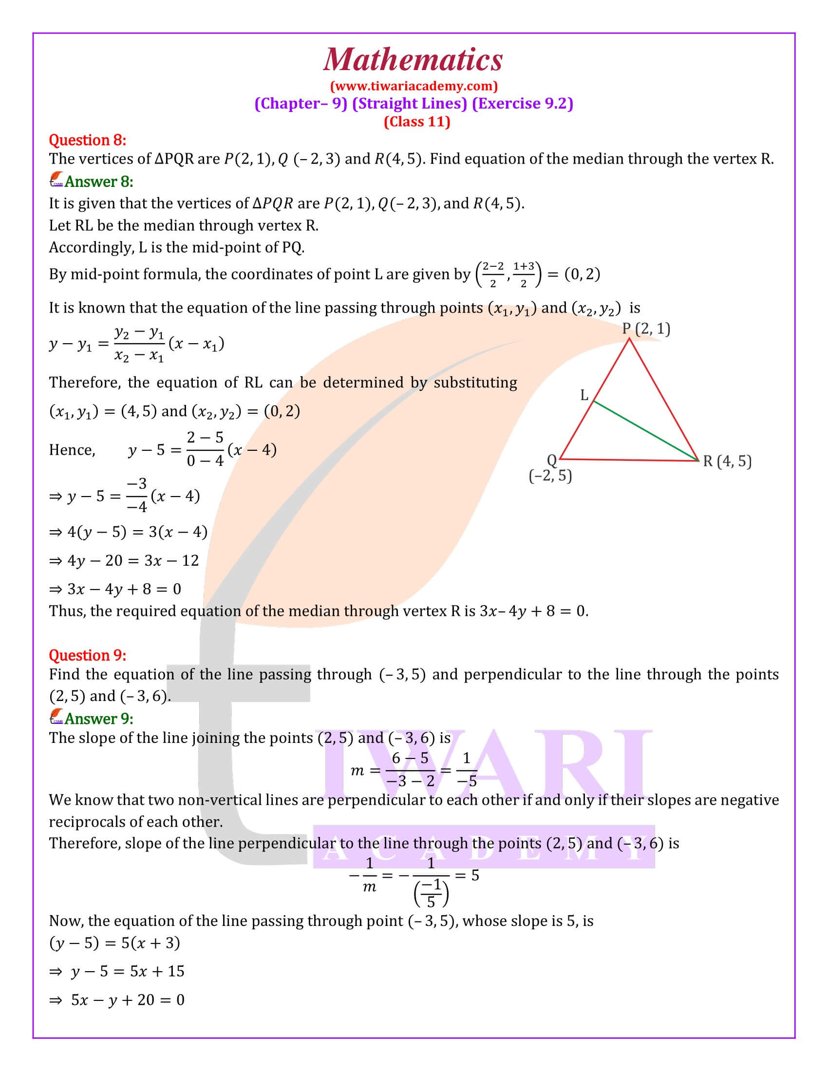 NCERT Solutions for Class 11 Maths Chapter 9 Exercise 9.2 new syllabus