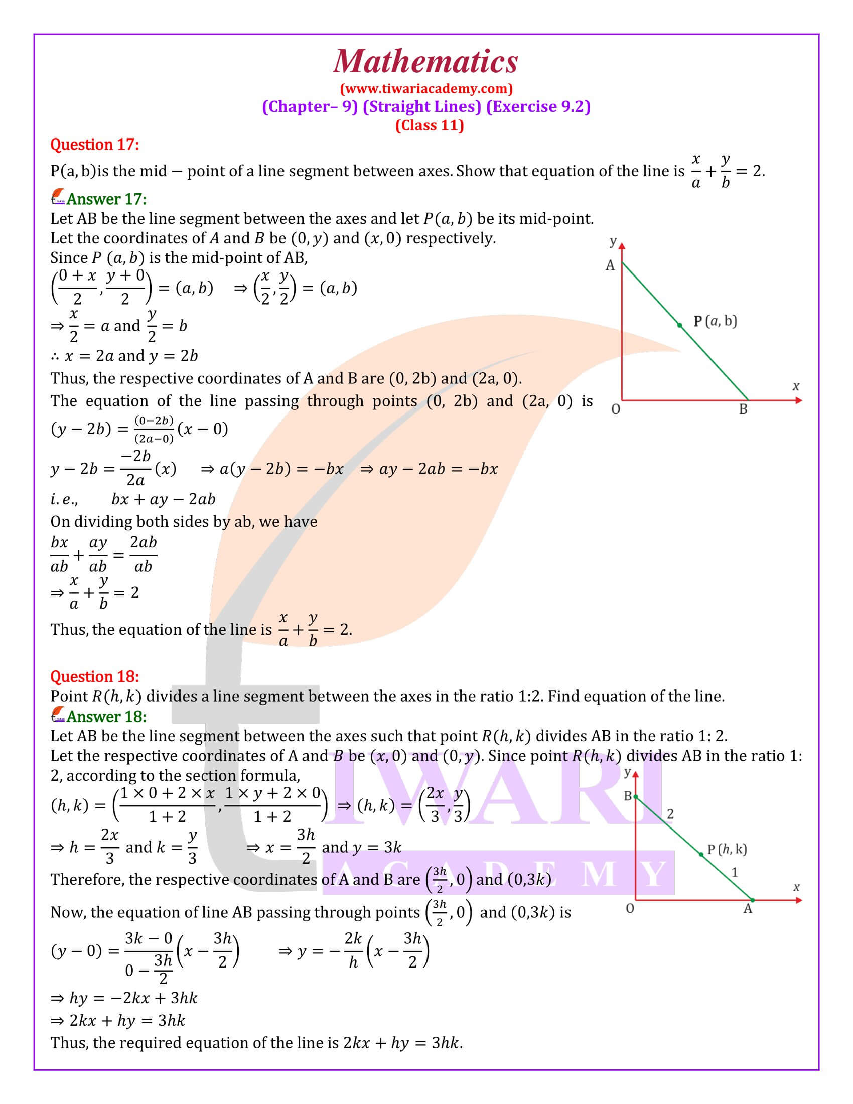 11th maths ex. 9.2