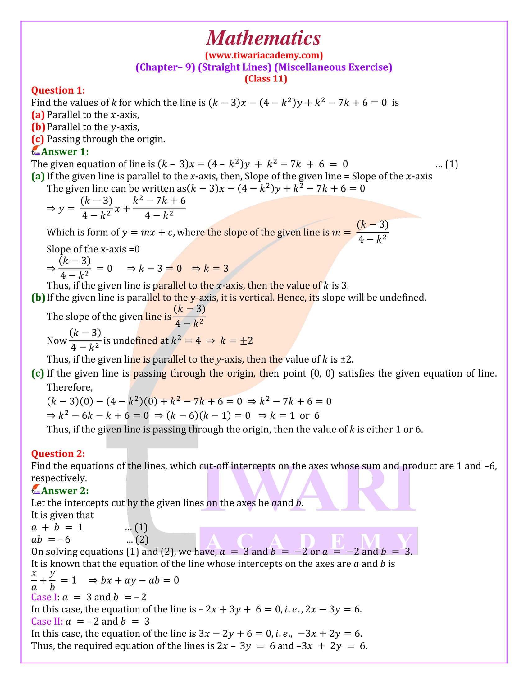 11th maths misc. 9