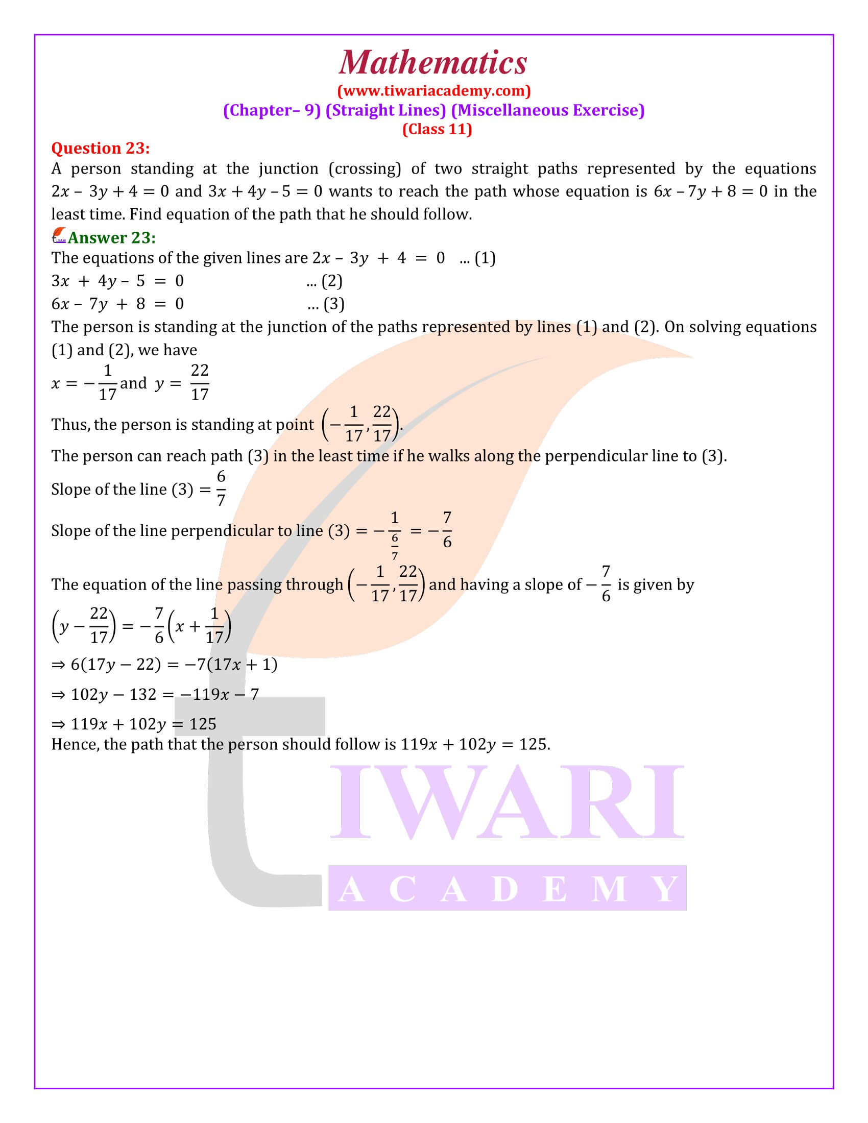 Class 11 Maths Chapter 9 Misc. Ex. 9