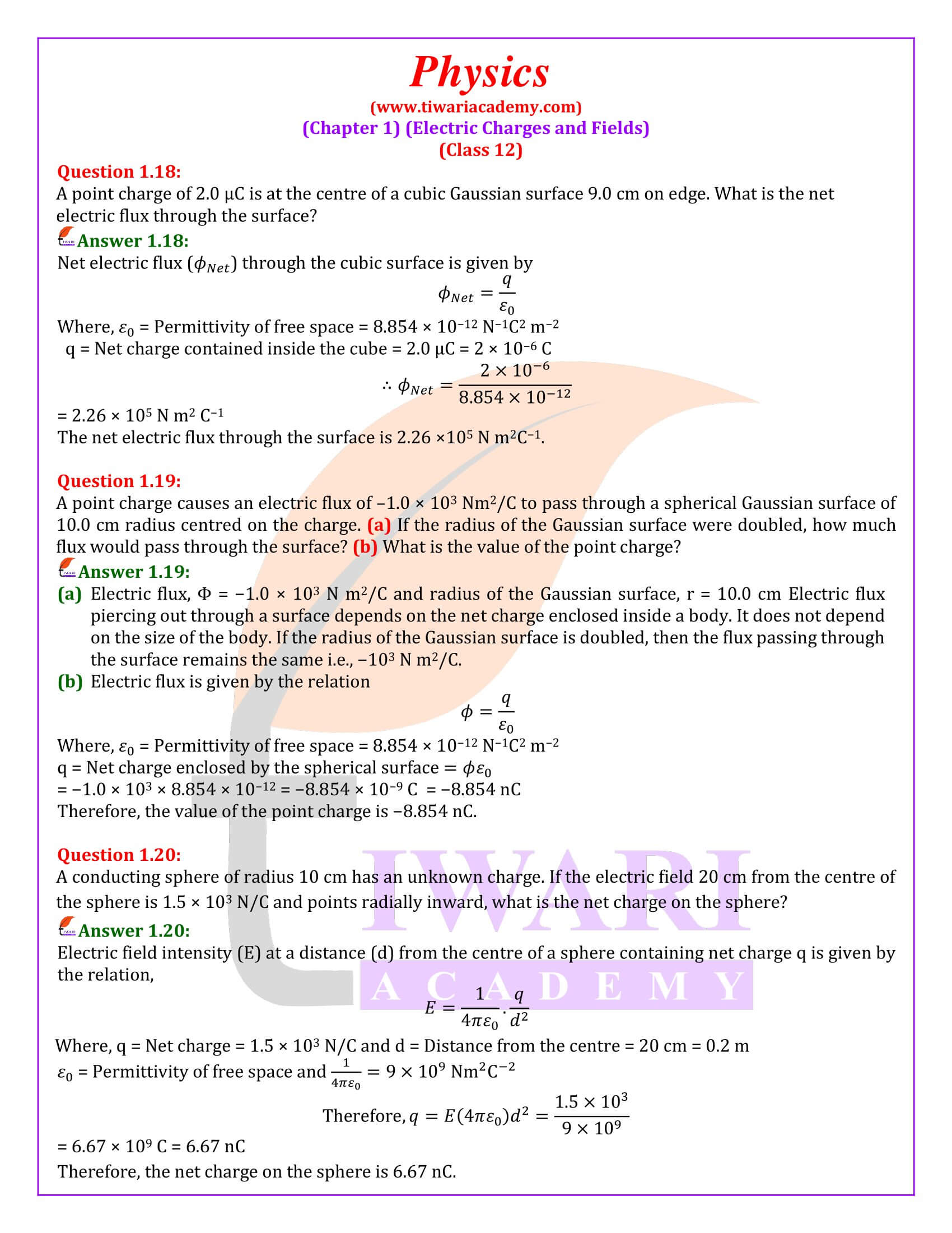 Class 12 Physics Chapter 1 updated for new session