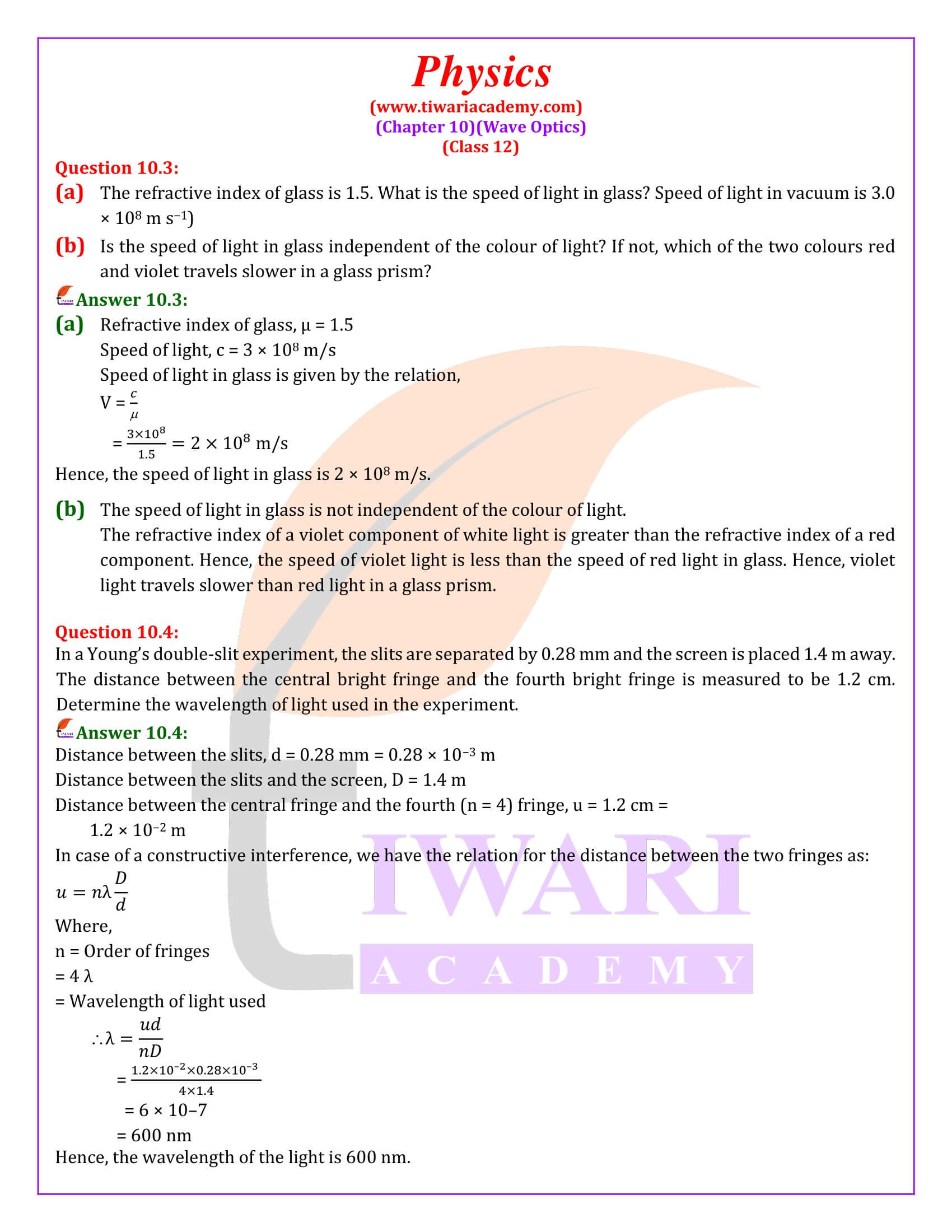NCERT Solutions for Class 12 Physics Chapter 10