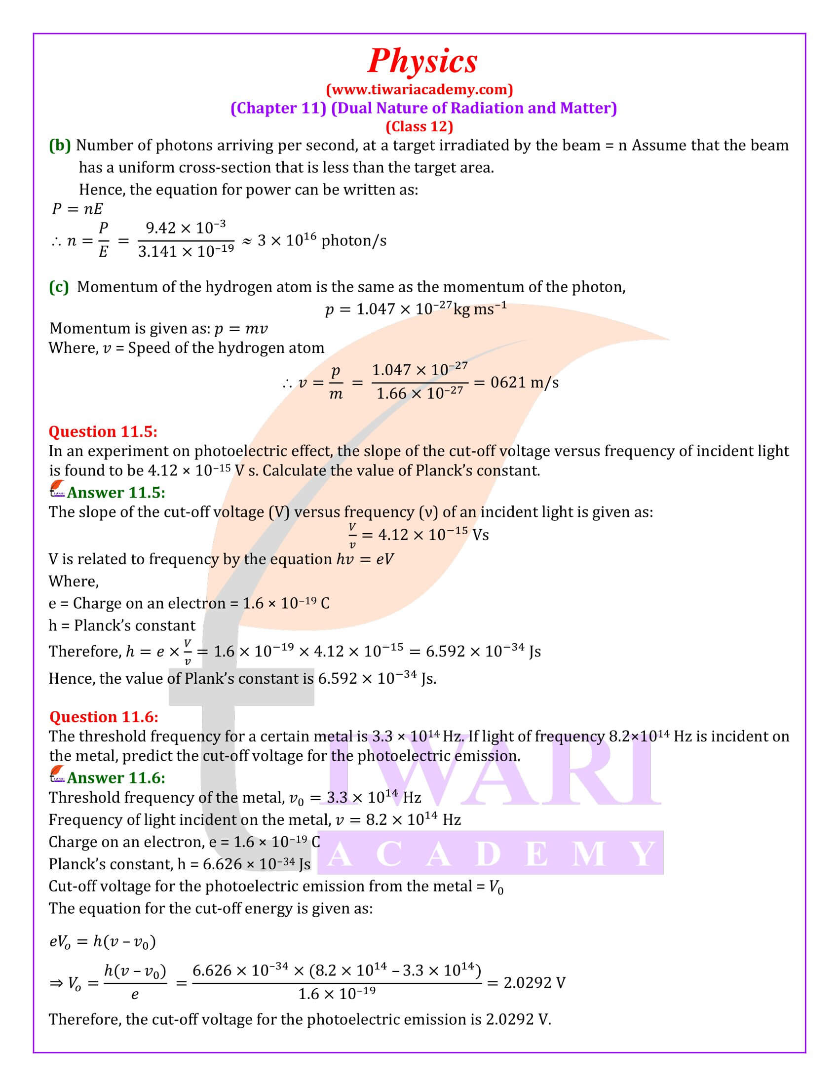 NCERT Solutions for Class 12 Physics Chapter 11