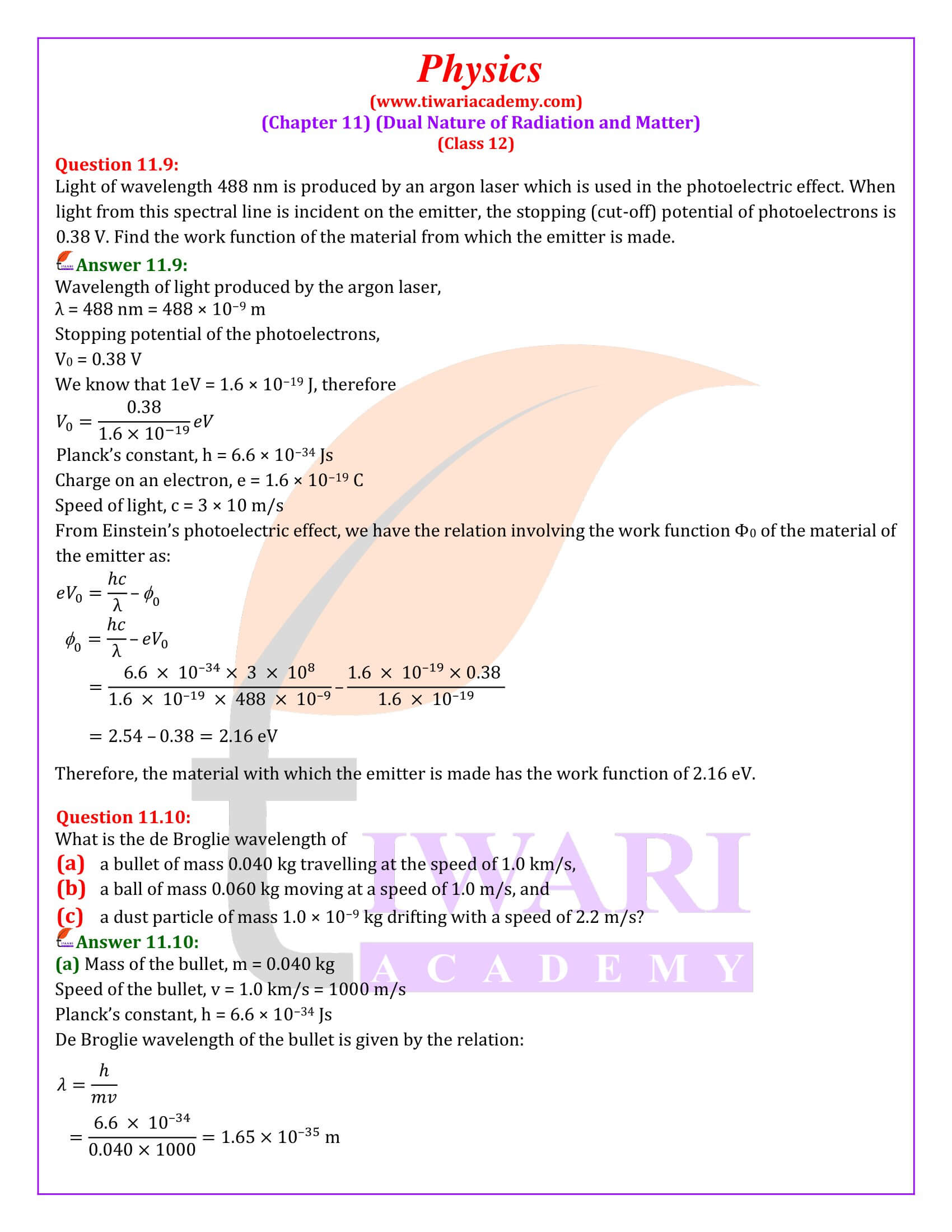 Class 12 Physics Chapter 11 in English Medium