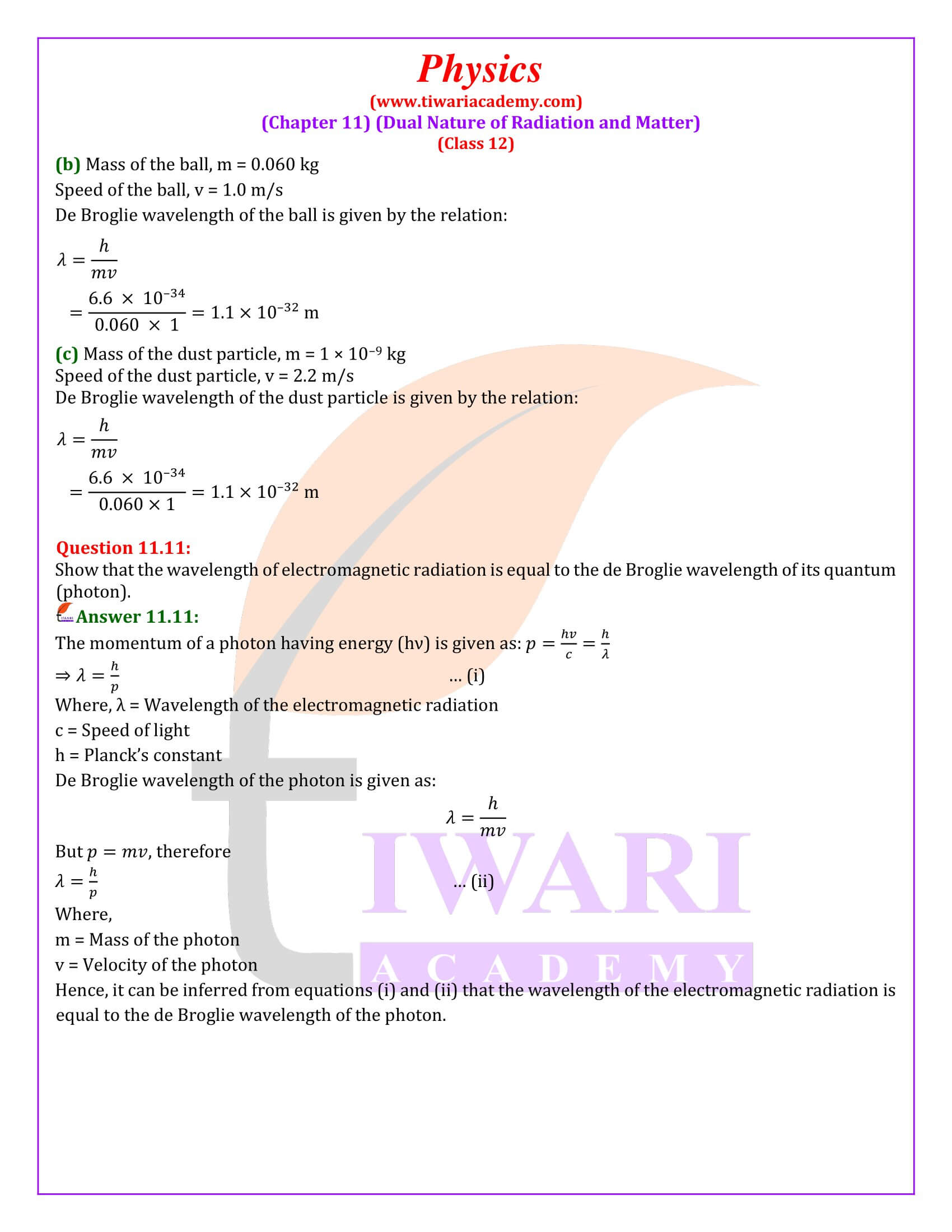 Class 12 Physics Chapter 11 Question Answers