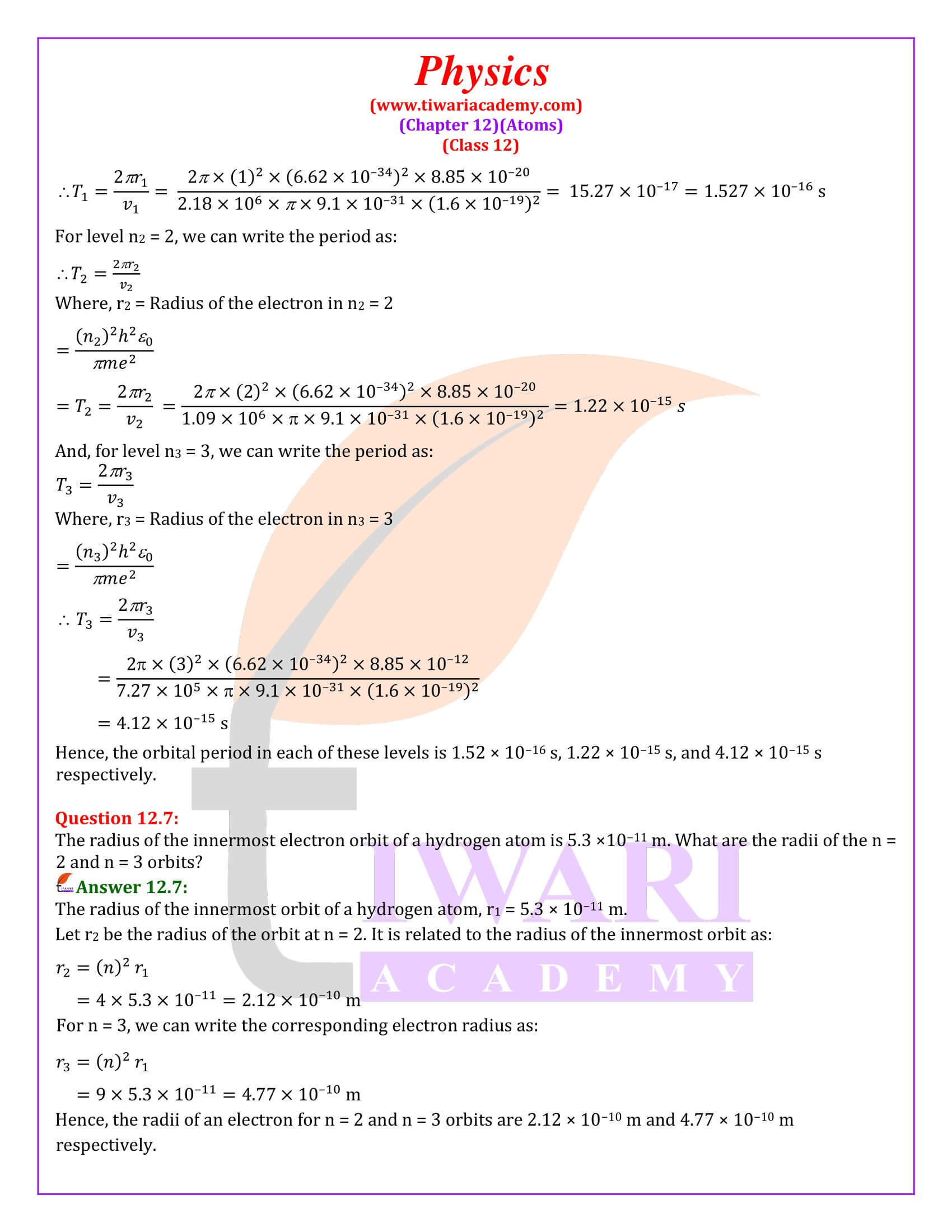 Class 12 Physics Chapter 12