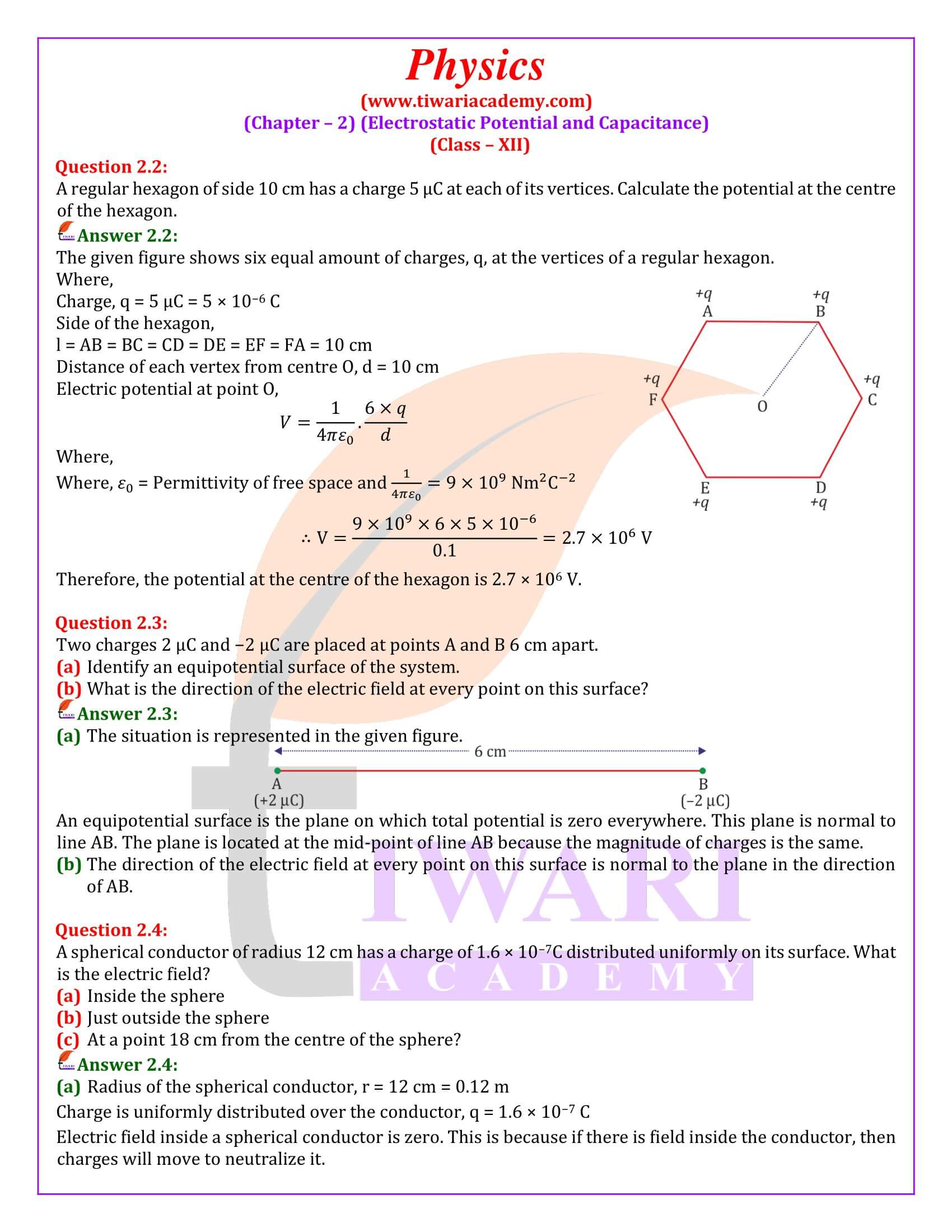 NCERT Solutions for Class 12 Physics Chapter 2