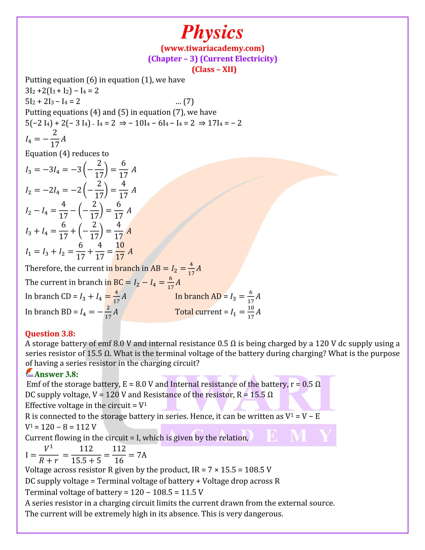 Class 12 Physics Chapter 3