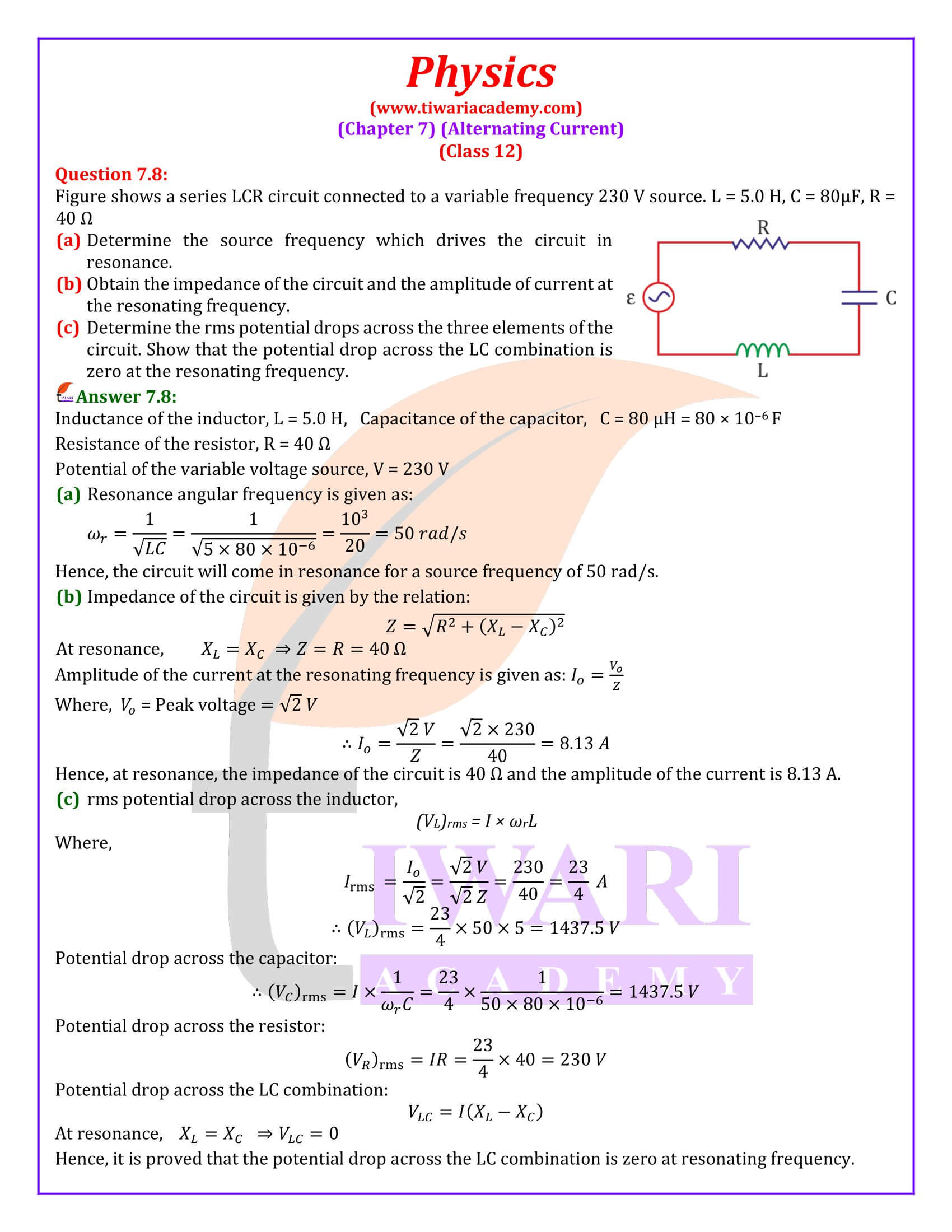 Class 12 Physics Chapter 7