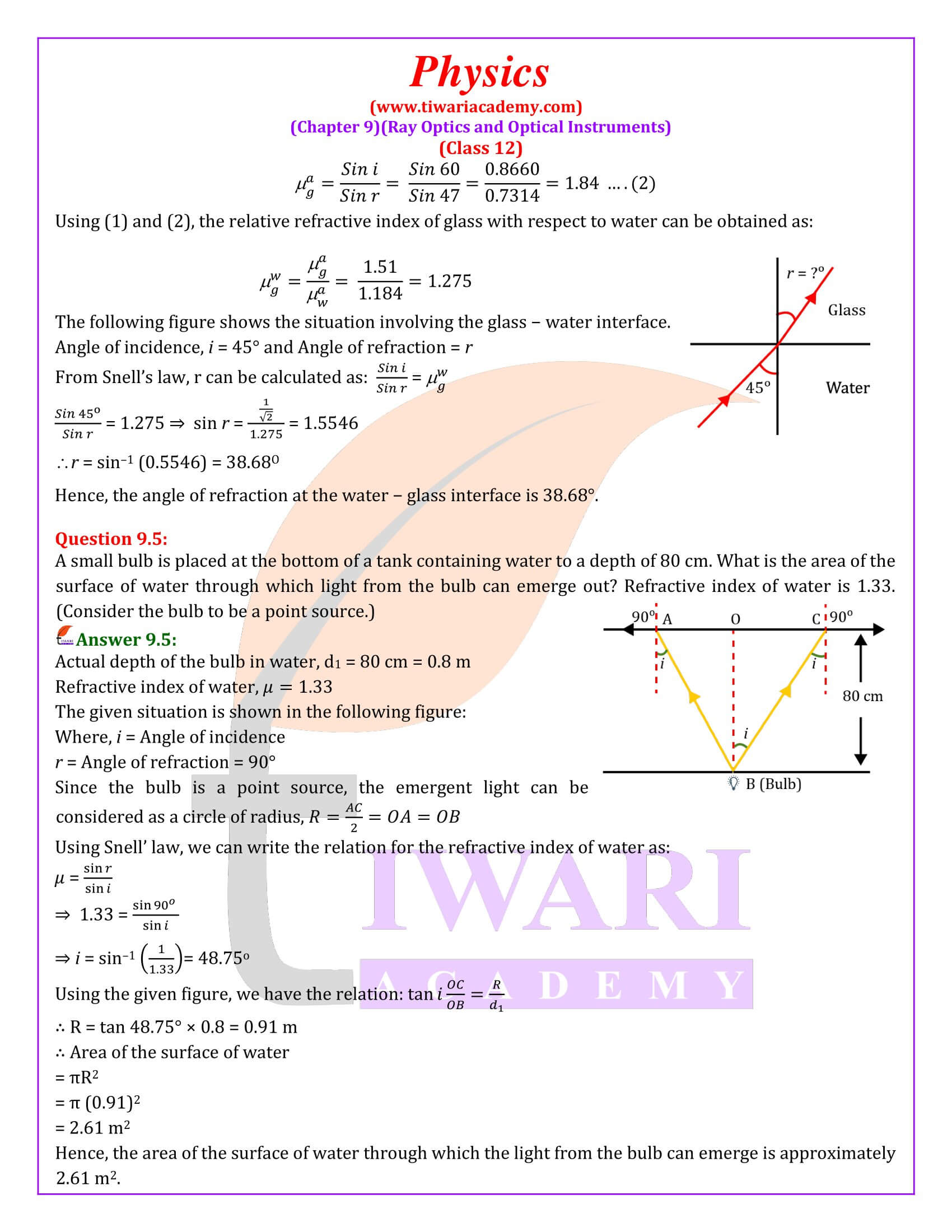 NCERT Solutions for Class 12 Physics Chapter 9