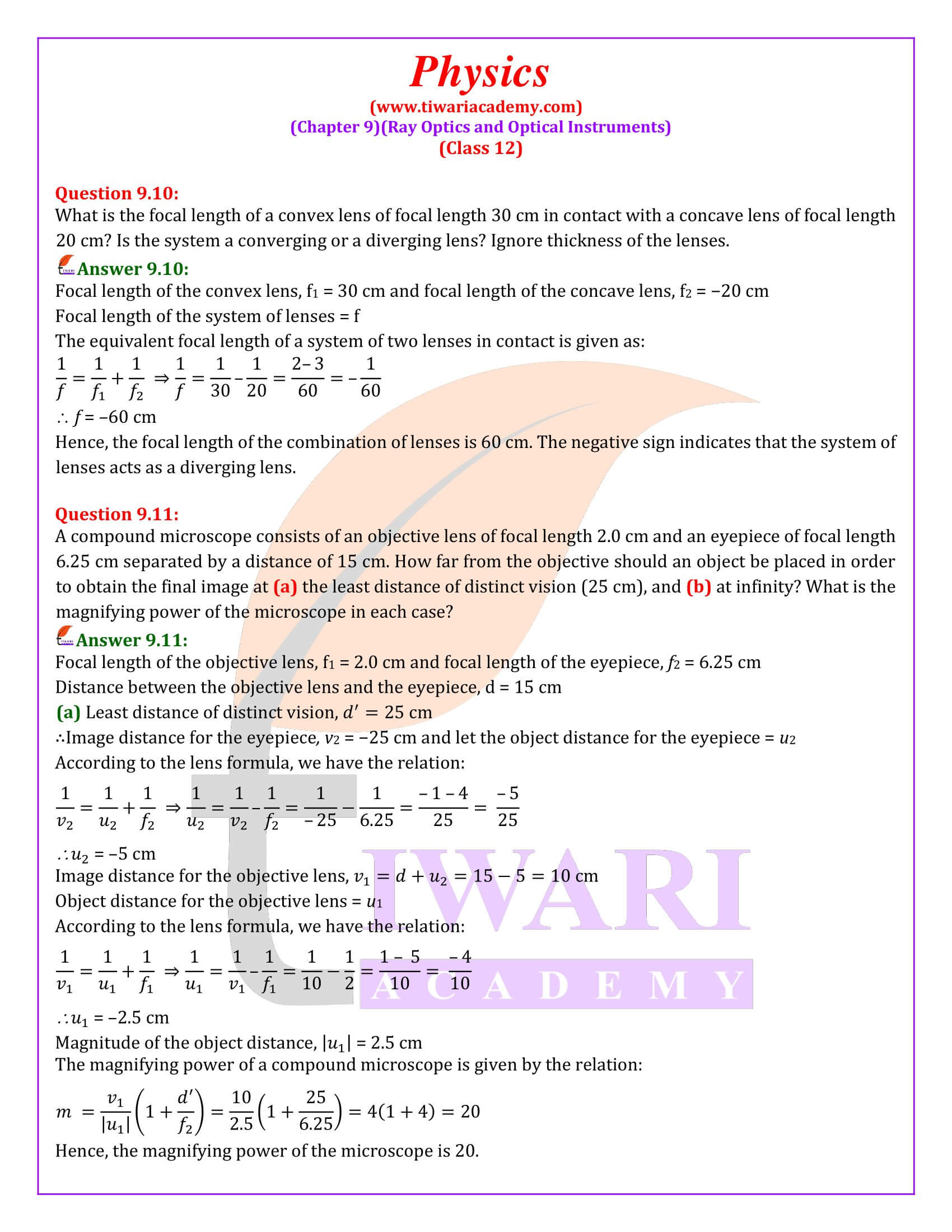 NCERT Solutions for Class 12 Physics Chapter 9 Based on new syllabus