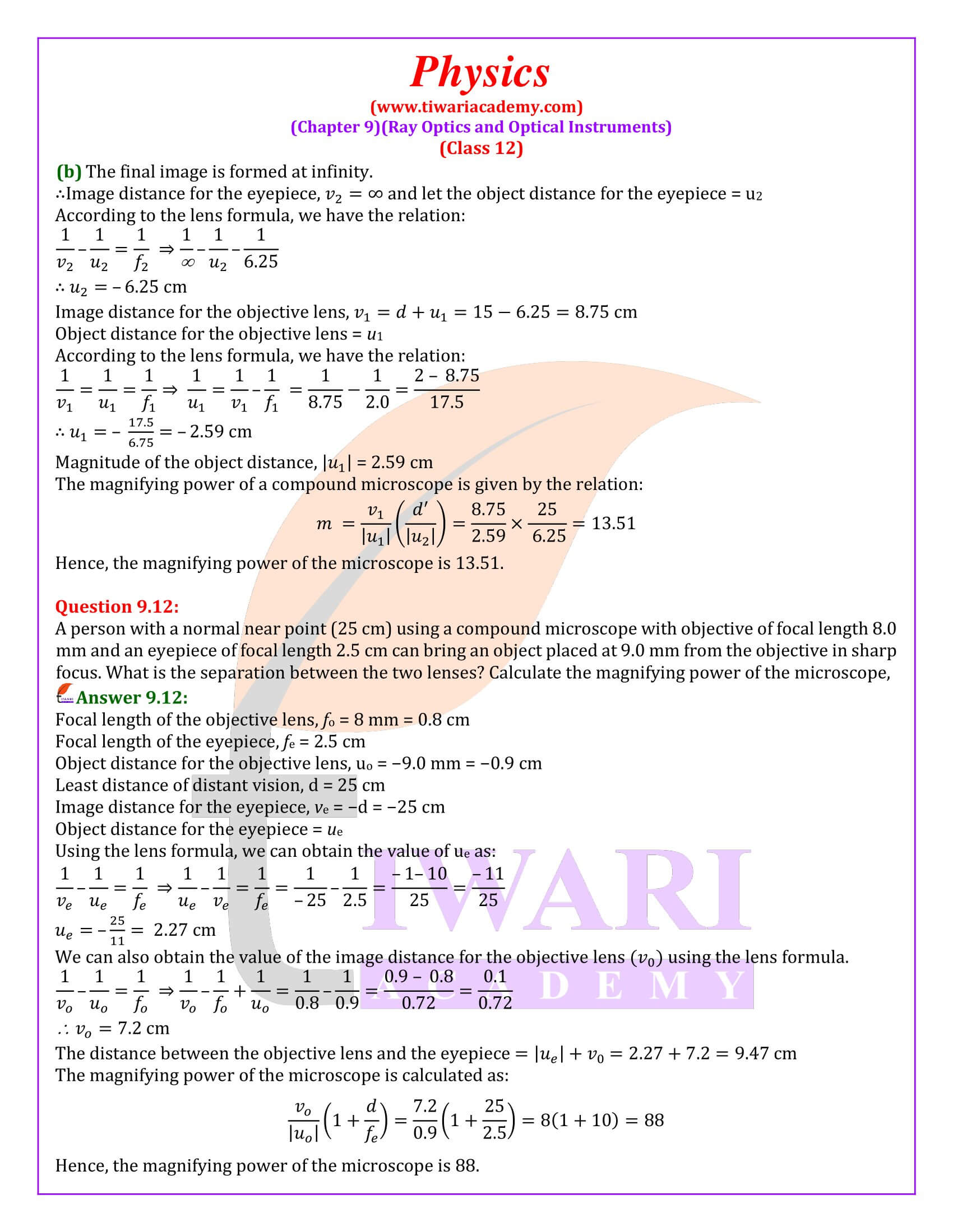 Class 12 Physics Chapter 9