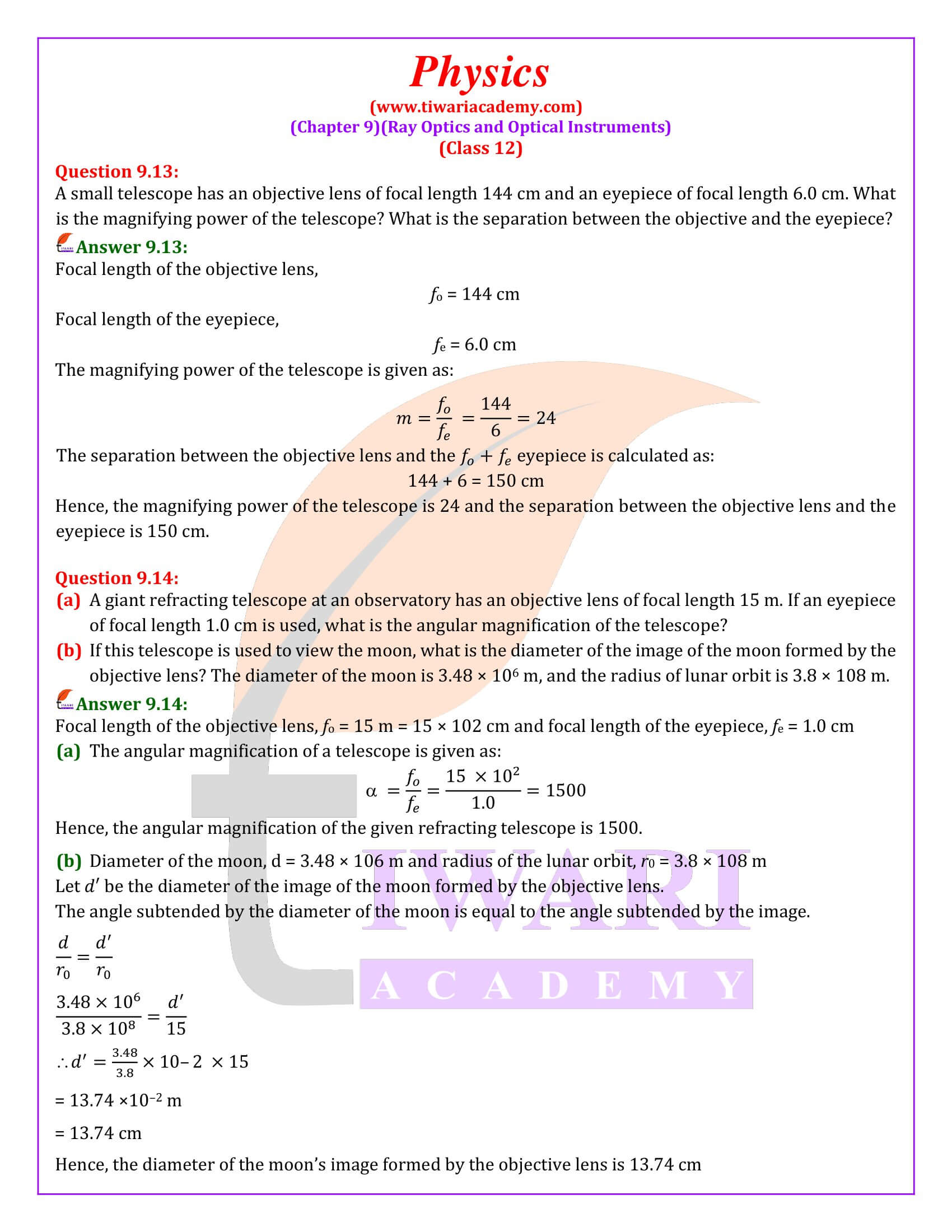 Class 12 Physics Chapter 9 Question Answers