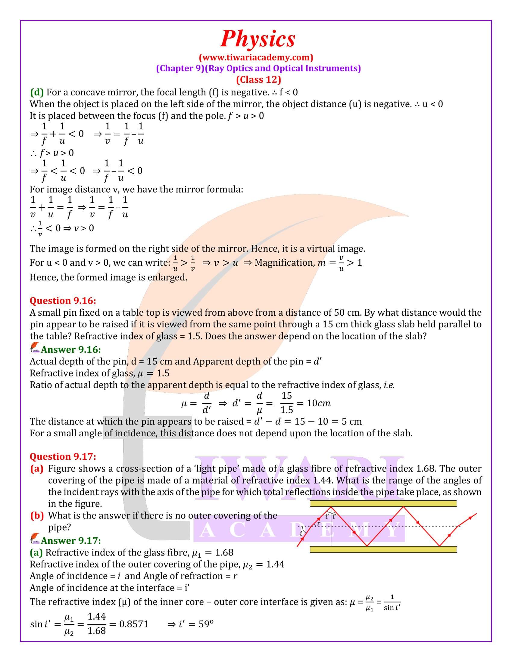 Class 12 Physics Chapter 9 Revised solutions