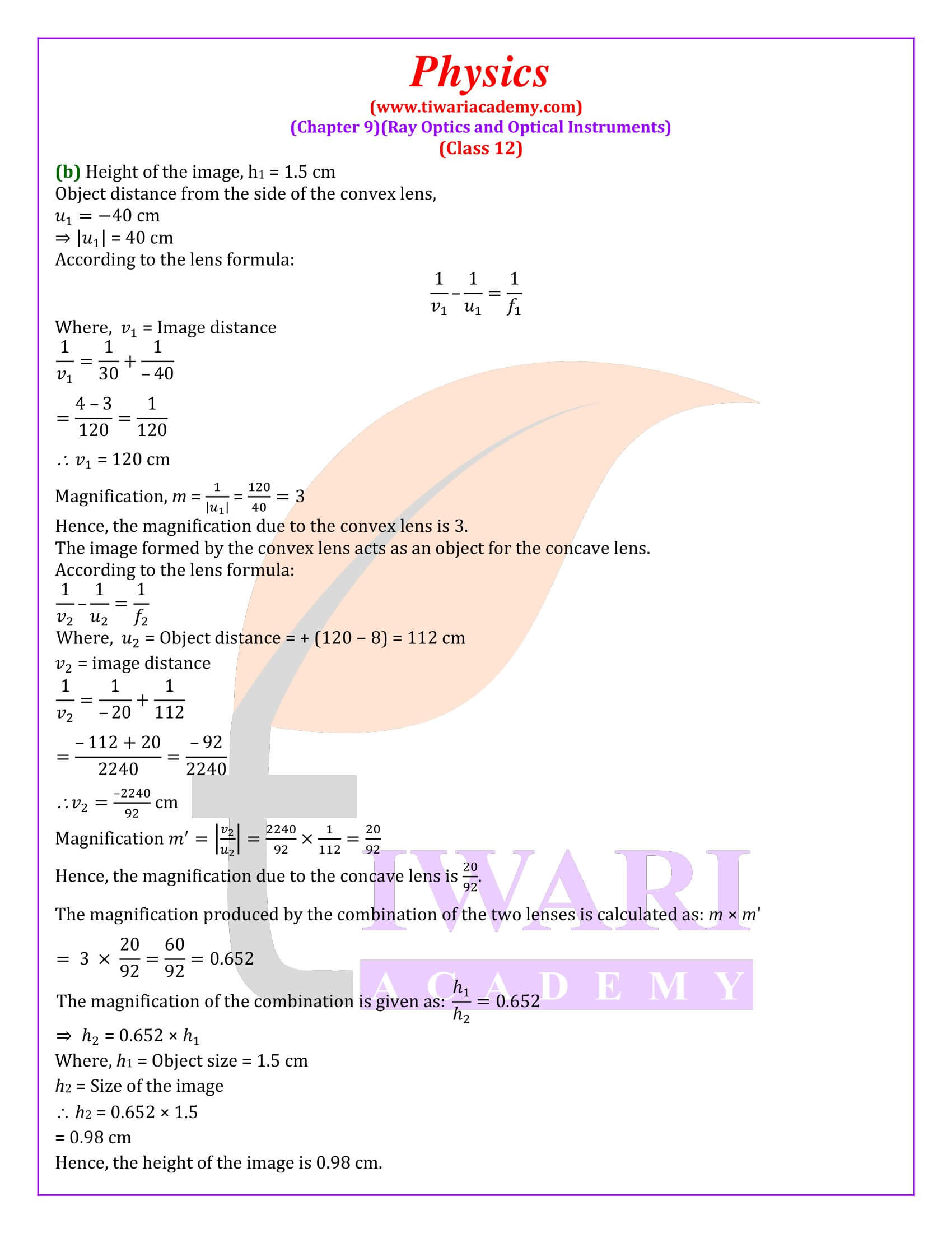 Class 12 Physics Chapter 9 exercises
