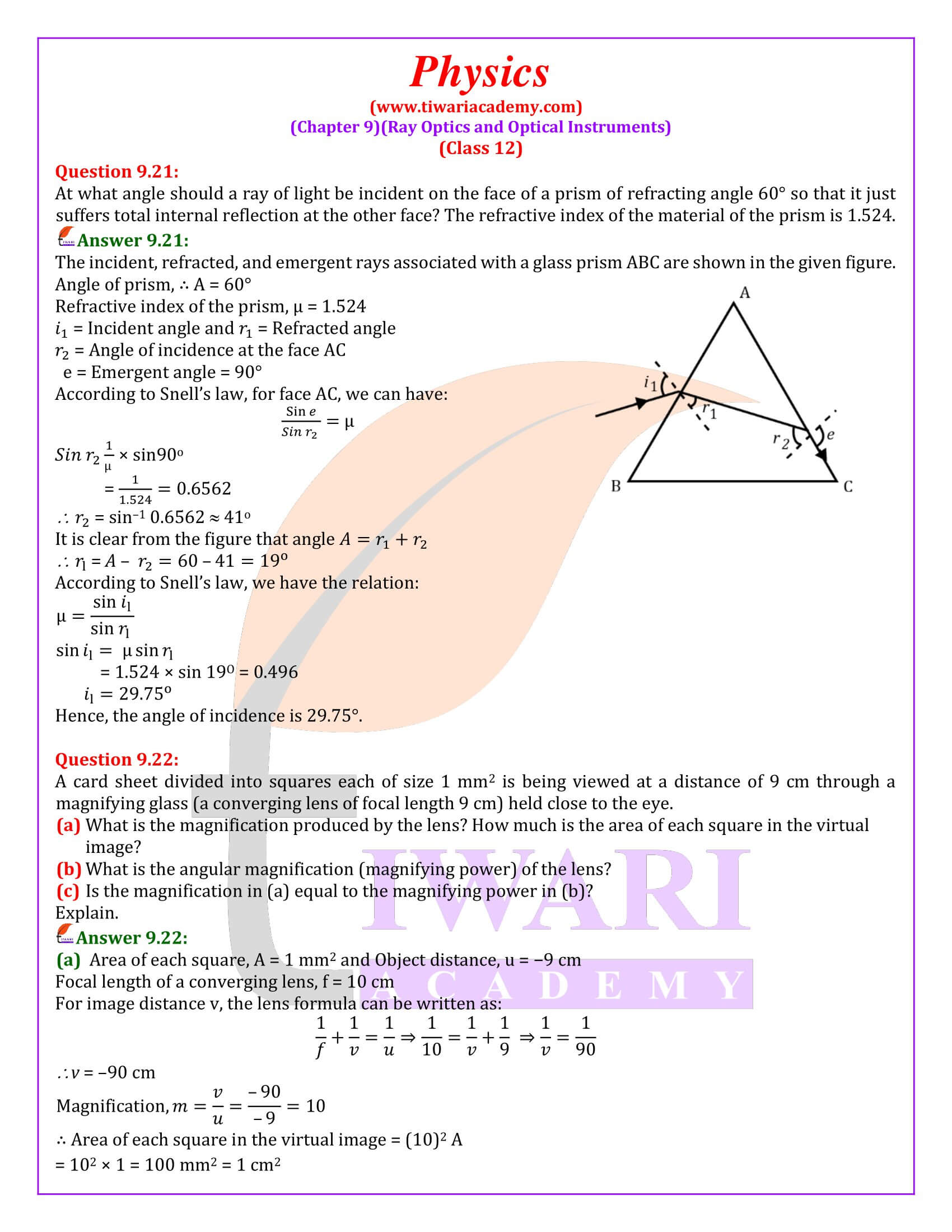 Class 12 Physics Chapter 9 updated for new session