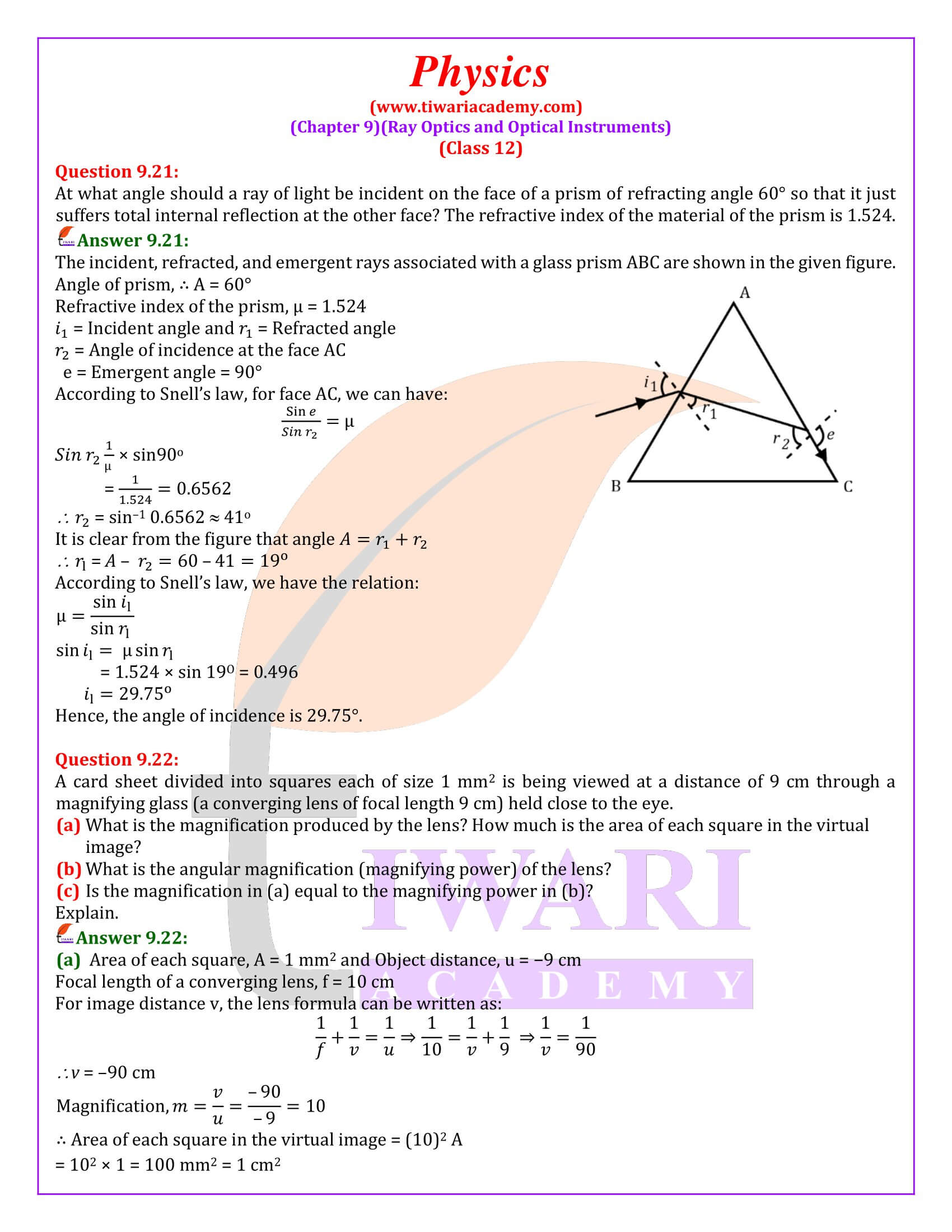 Class 12 Physics Chapter 9 updated for new session